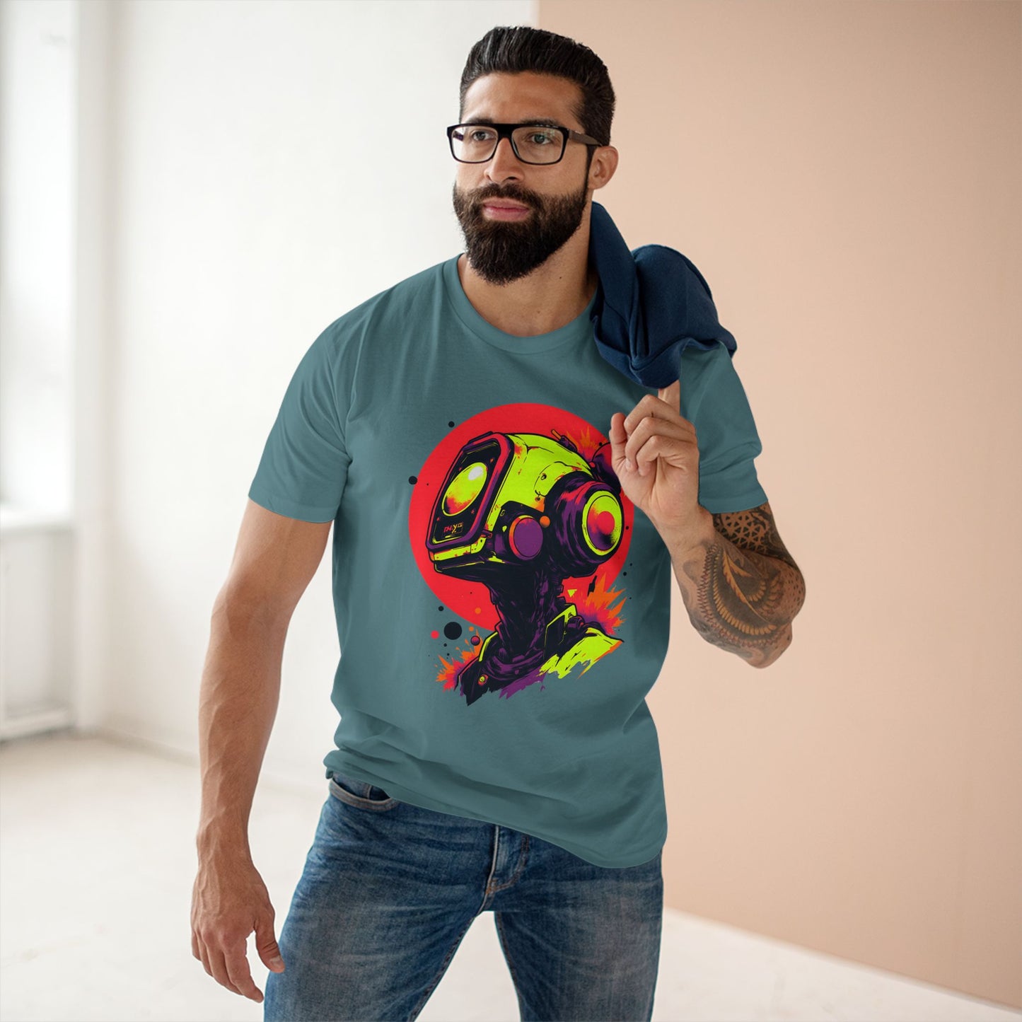Adult Staple Tee | Y2K Abstract Robot T-Shirt Design