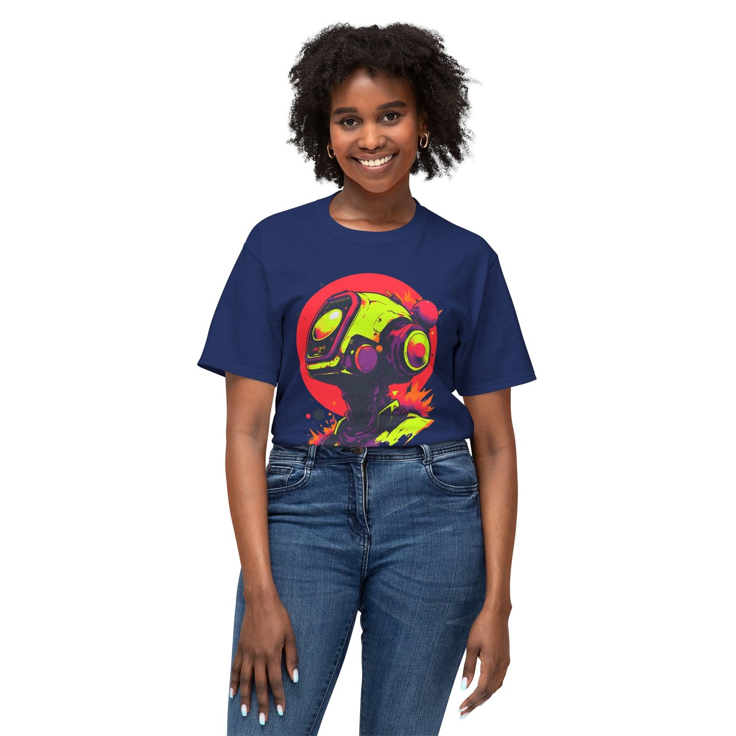 Unisex HD Cotton™ T-shirt | Y2K Abstract Robot T-Shirt Design