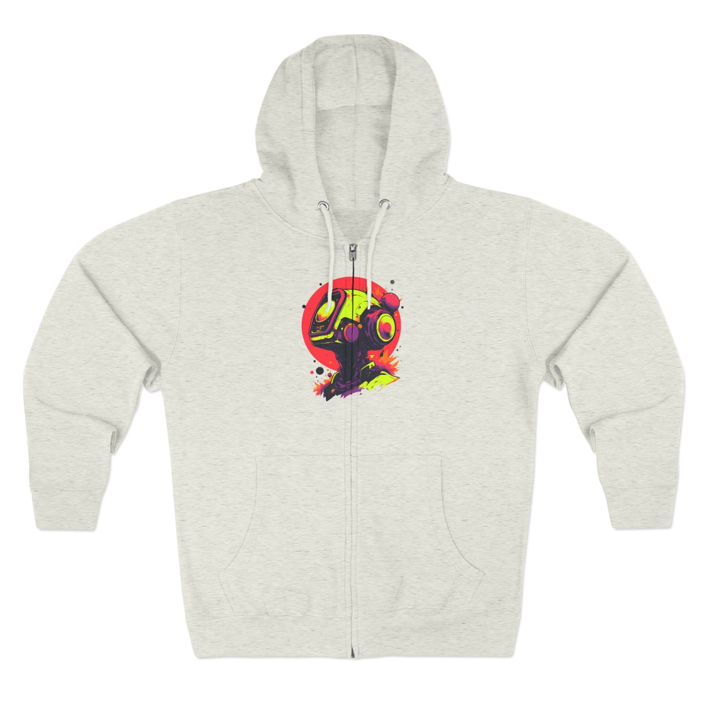 Unisex Zip Hoodie | Y2K Abstract Robot T-Shirt Design