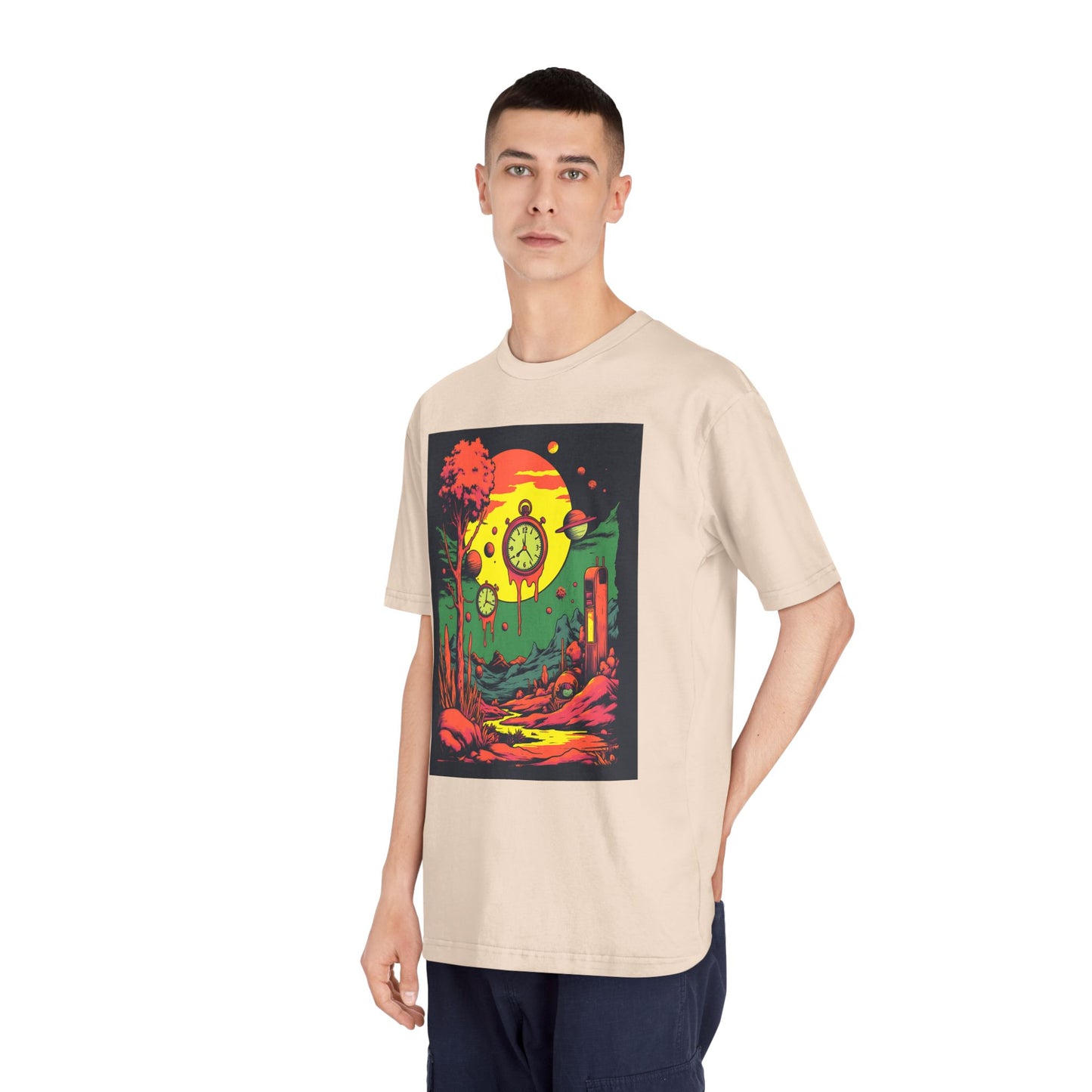 Unisex Classic Crewneck T-Shirt | Surreal Dripping Geometry