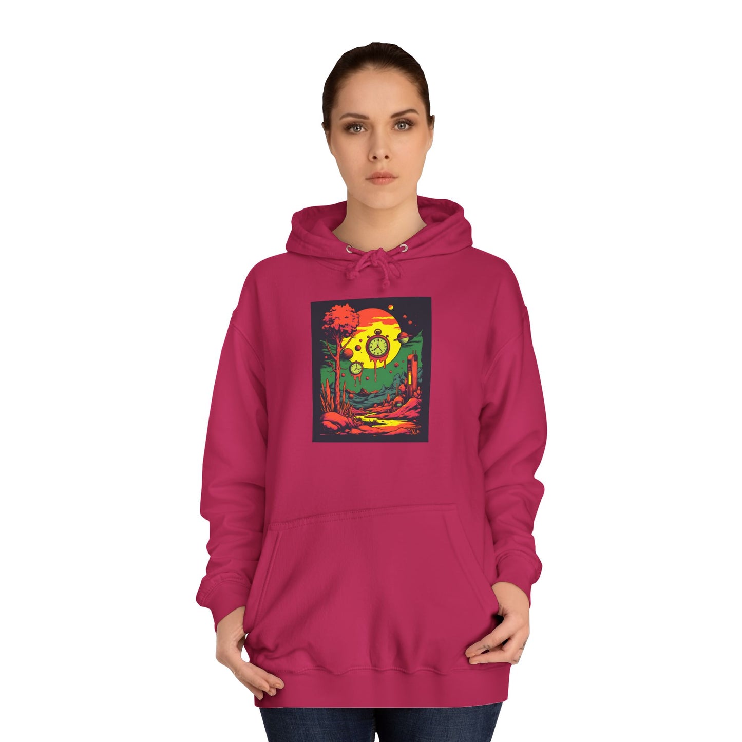 Unisex College Hoodie | Surreal Dripping Geometry