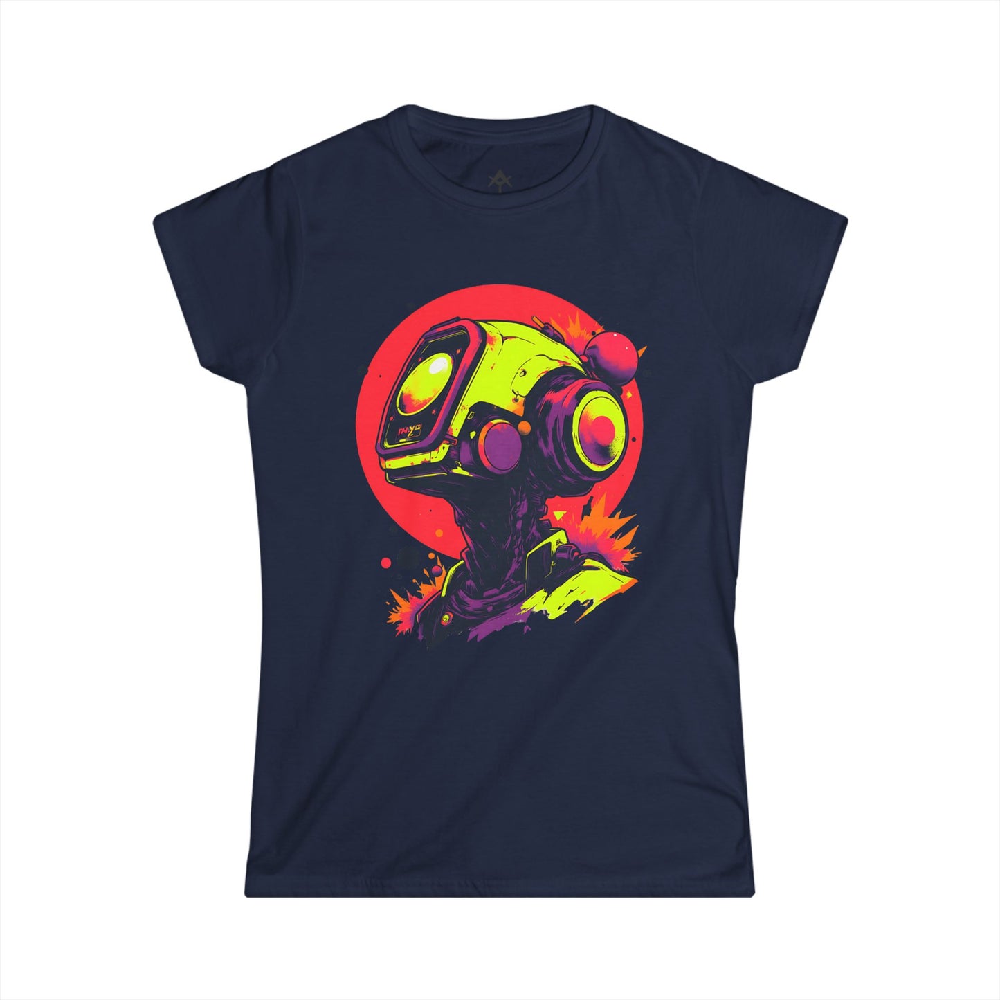 Women's Softstyle Tee | Y2K Abstract Robot T-Shirt Design