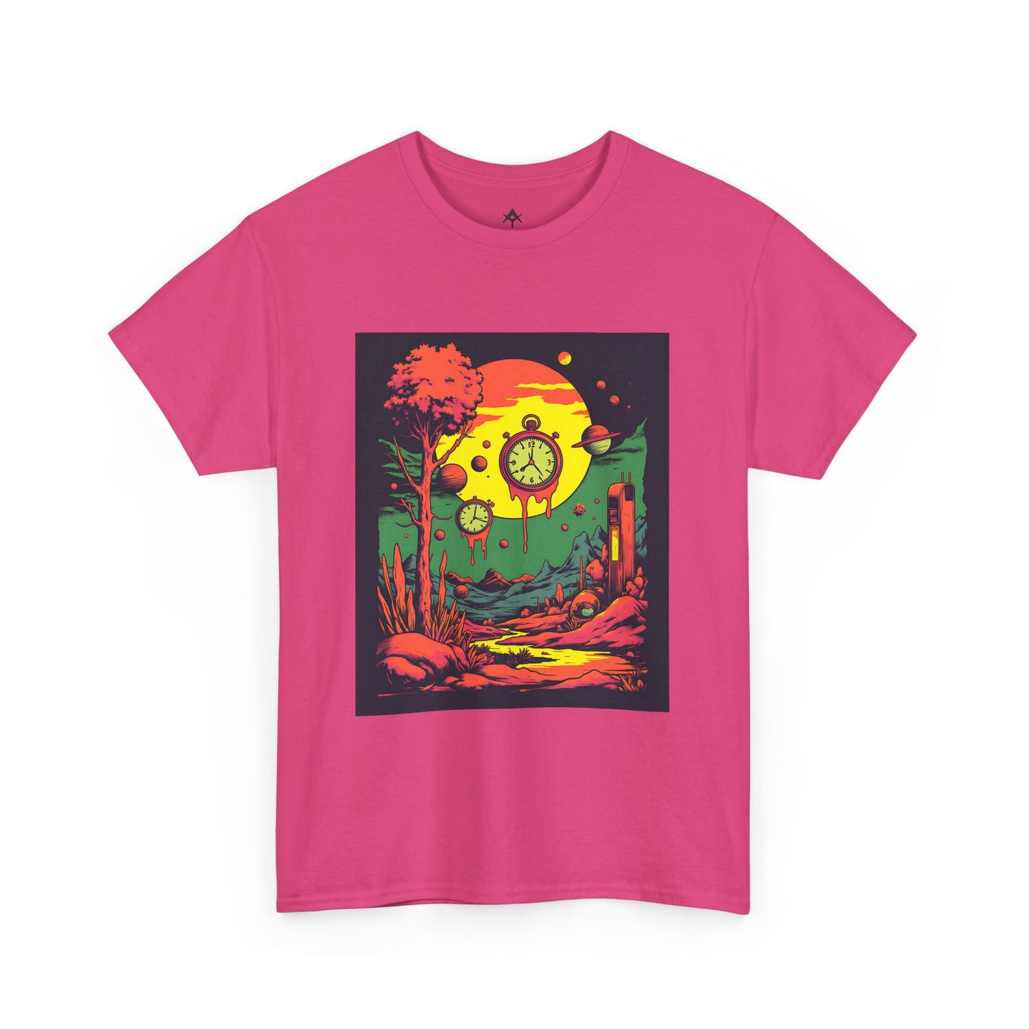 Unisex Heavy Cotton Tee | Surreal Dripping Geometry