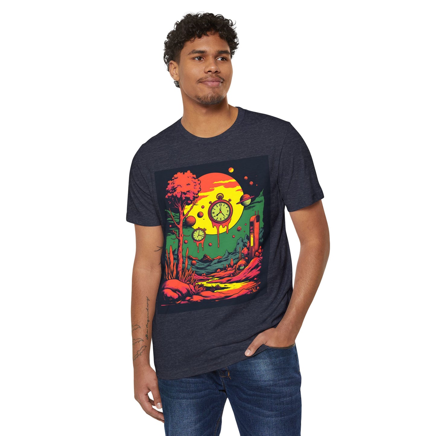 Unisex Recycled Organic T-Shirt | Surreal Dripping Geometry