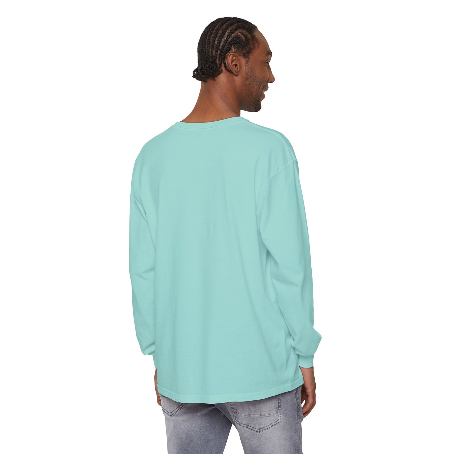 Unisex Garment-dyed Long Sleeve T-Shirt | Surreal Dripping Geometry