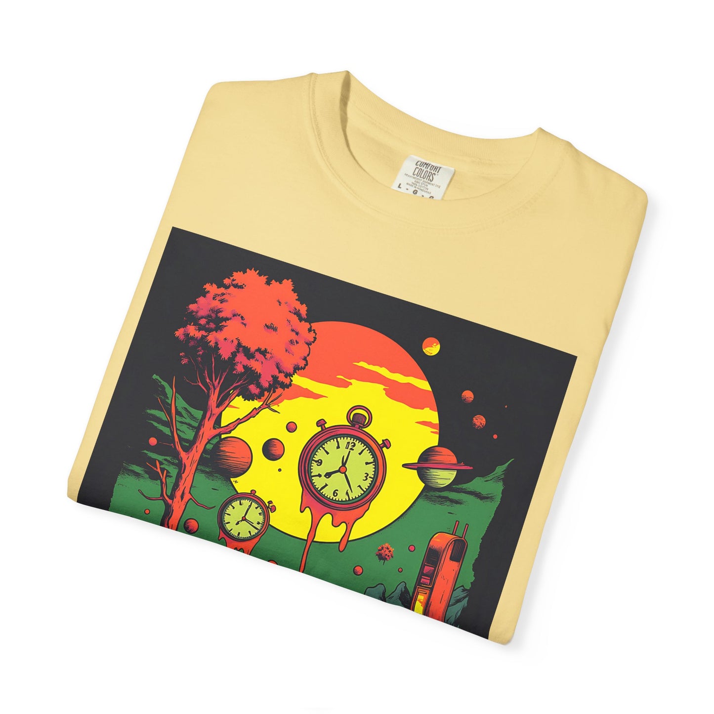 Unisex Garment-Dyed T-shirt | Surreal Dripping Geometry