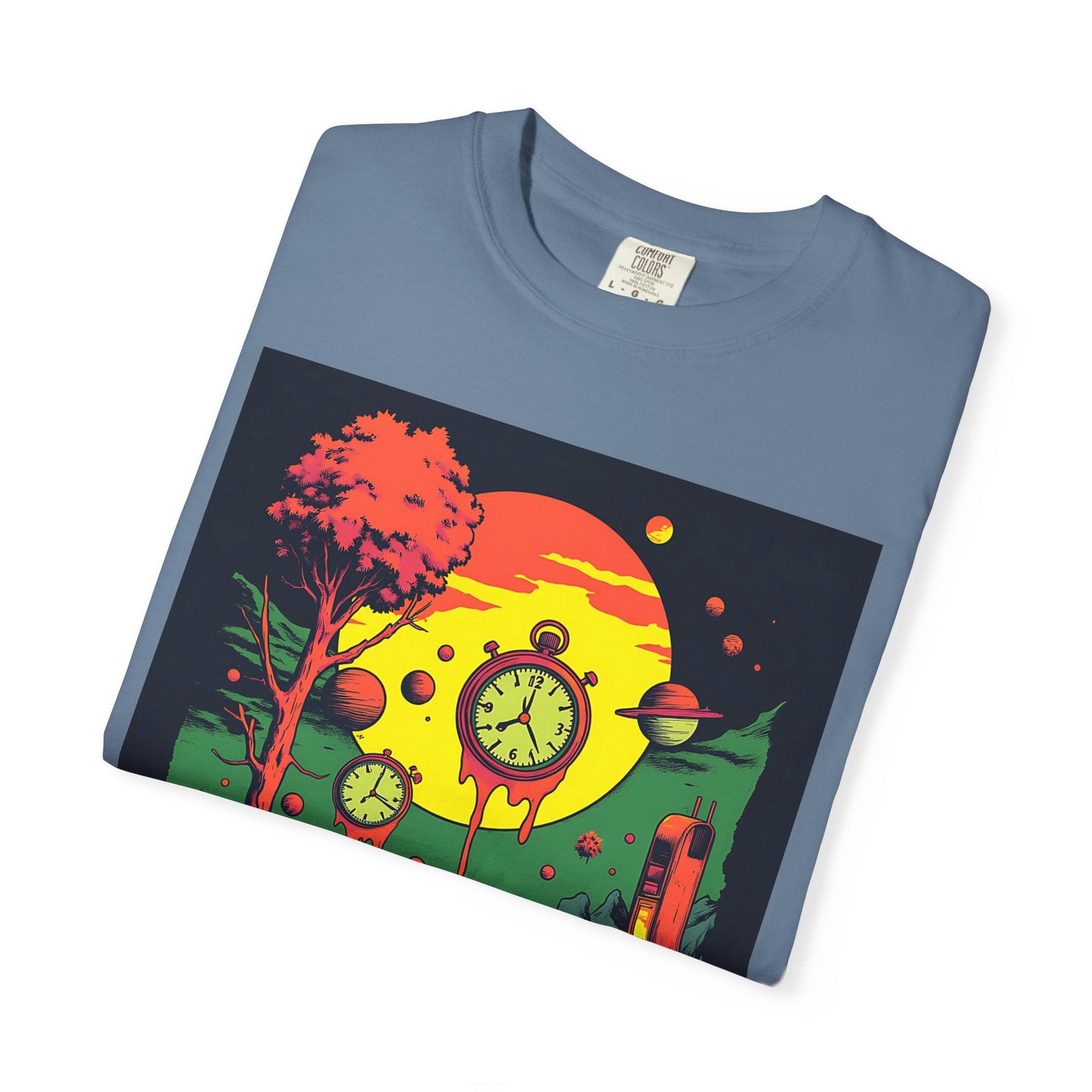 Unisex Garment-Dyed T-shirt | Surreal Dripping Geometry