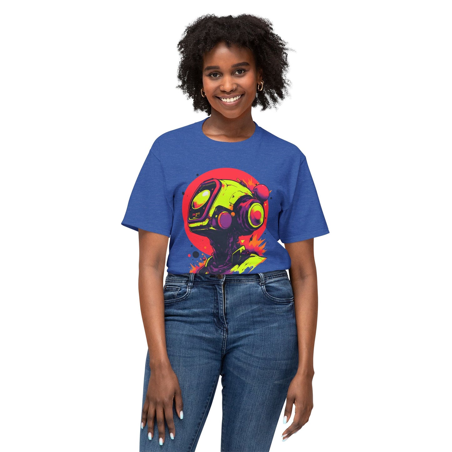 Unisex HD Cotton™ T-shirt | Y2K Abstract Robot T-Shirt Design