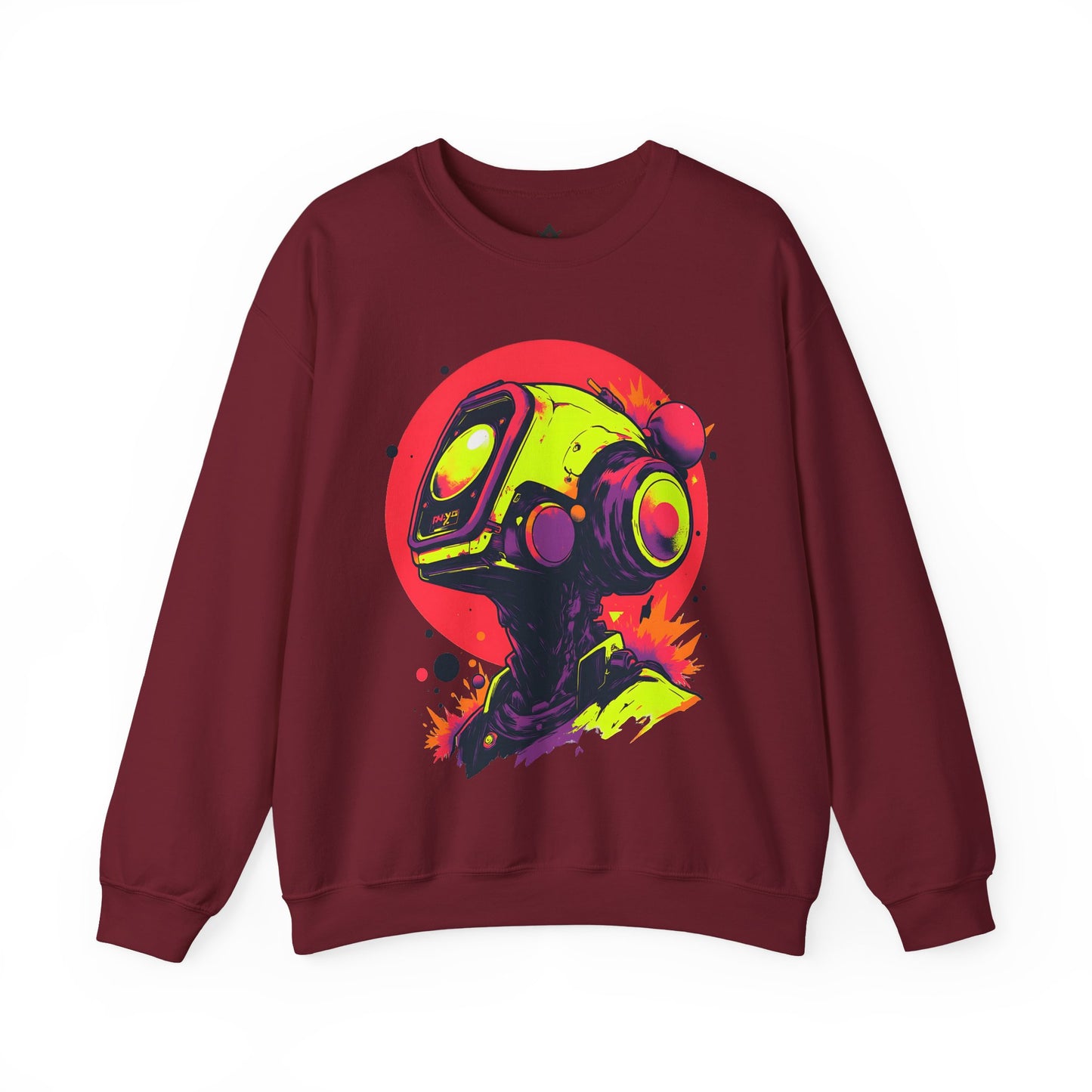 Unisex Heavy Blend™ Crewneck Sweatshirt | Y2K Abstract Robot T-Shirt Design
