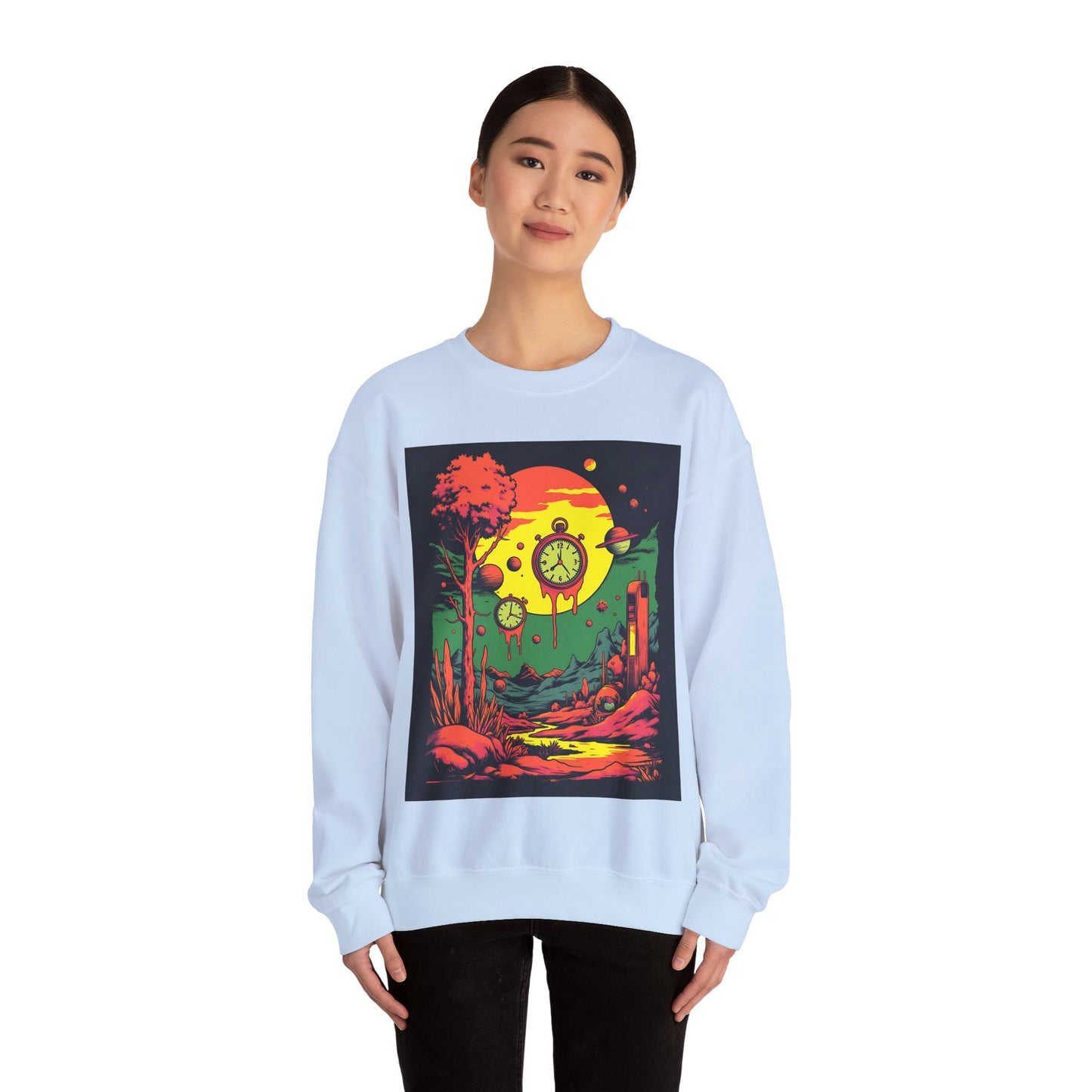Unisex Heavy Blend™ Crewneck Sweatshirt | Surreal Dripping Geometry