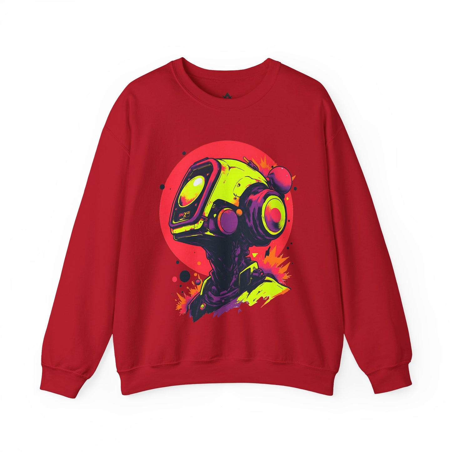 Unisex Heavy Blend™ Crewneck Sweatshirt | Y2K Abstract Robot T-Shirt Design