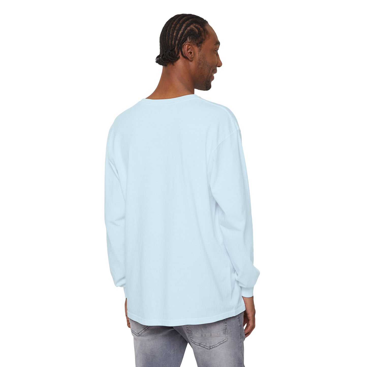 Unisex Garment-dyed Long Sleeve T-Shirt | Surreal Dripping Geometry
