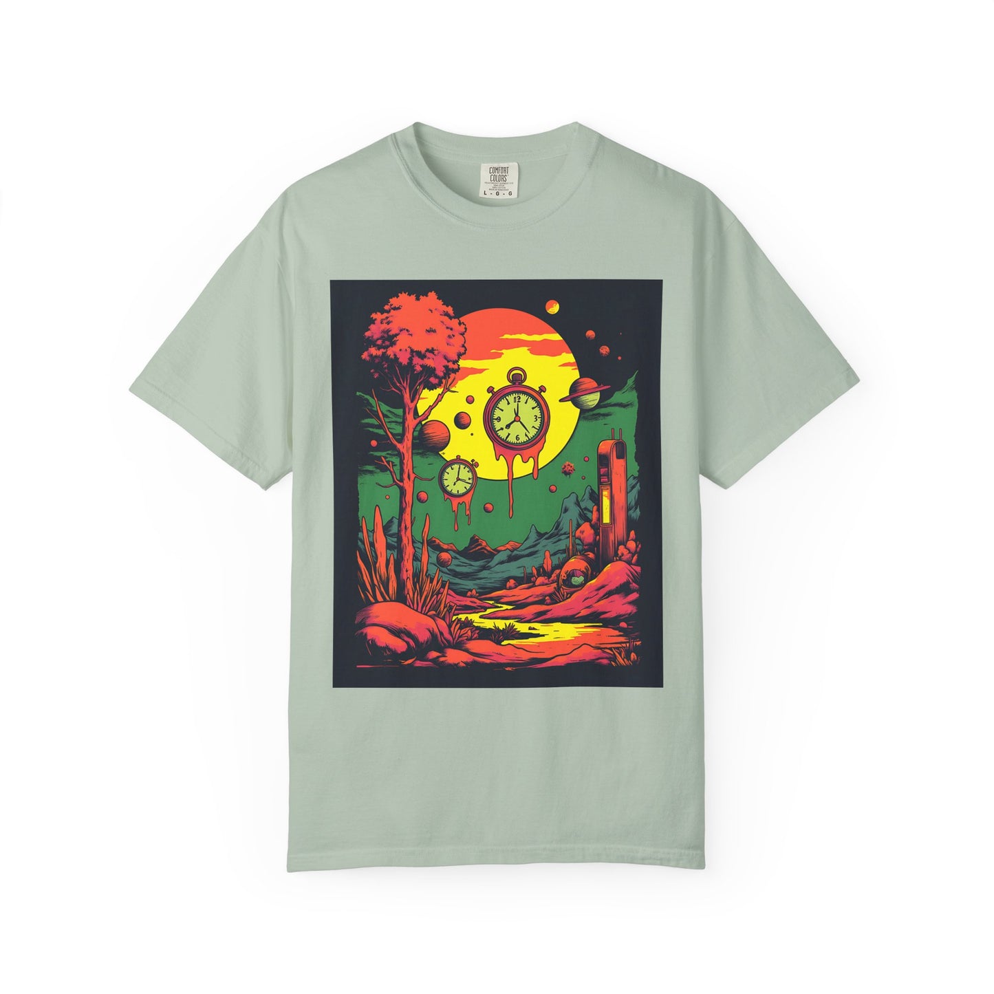Unisex Garment-Dyed T-shirt | Surreal Dripping Geometry