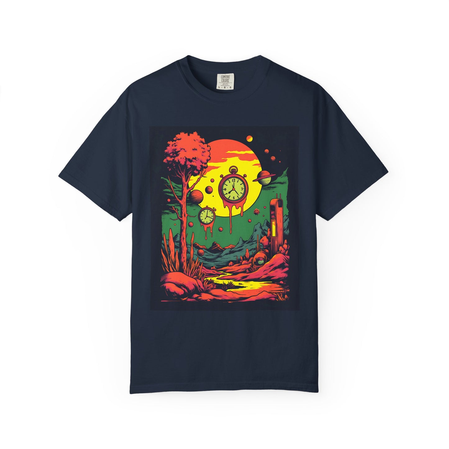 Unisex Garment-Dyed T-shirt | Surreal Dripping Geometry