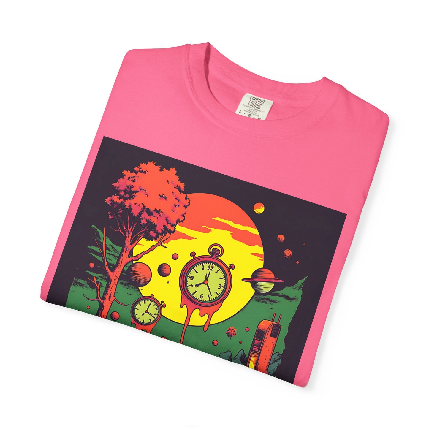 Unisex Garment-Dyed T-shirt | Surreal Dripping Geometry