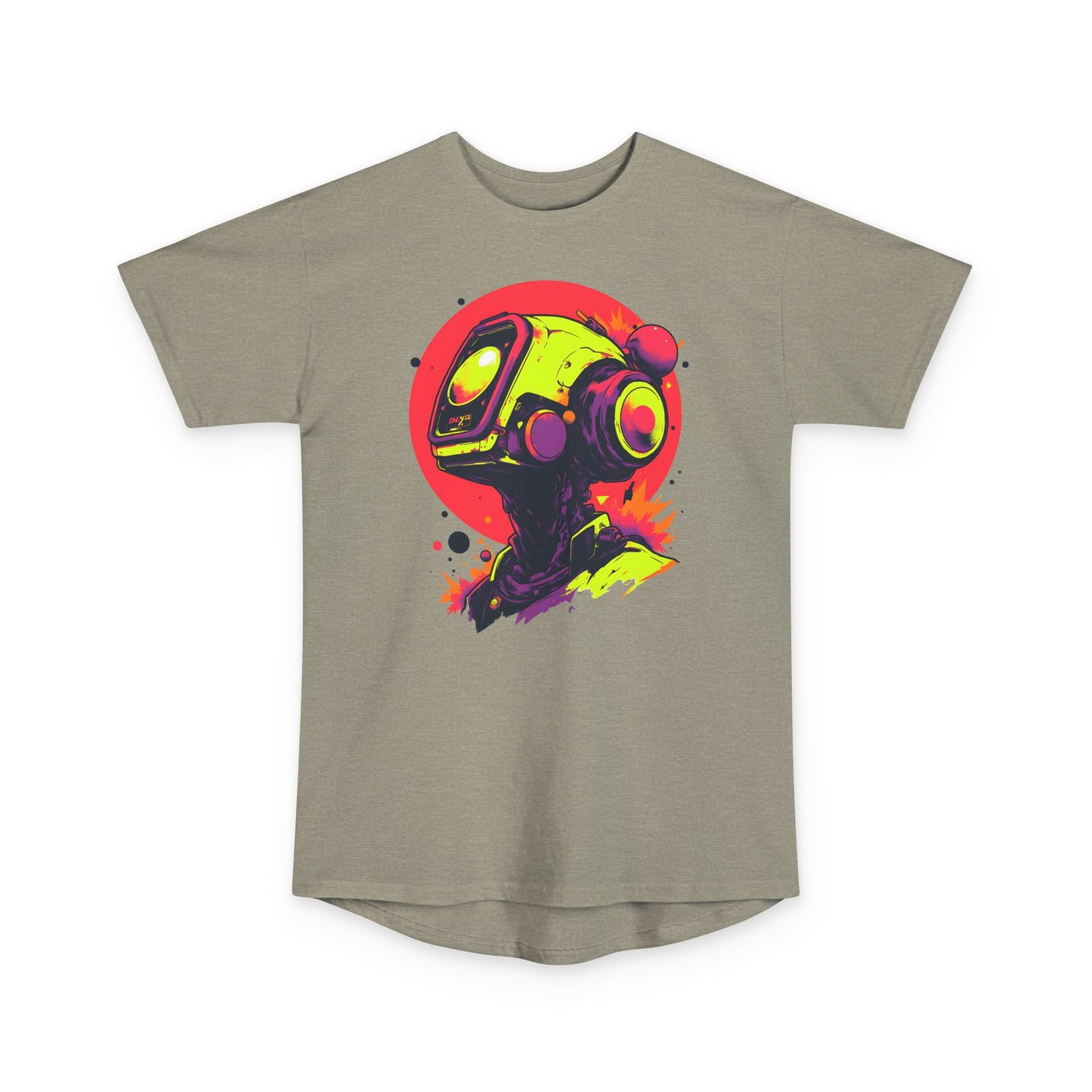 Unisex Long Body Urban Tee | Y2K Abstract Robot T-Shirt Design