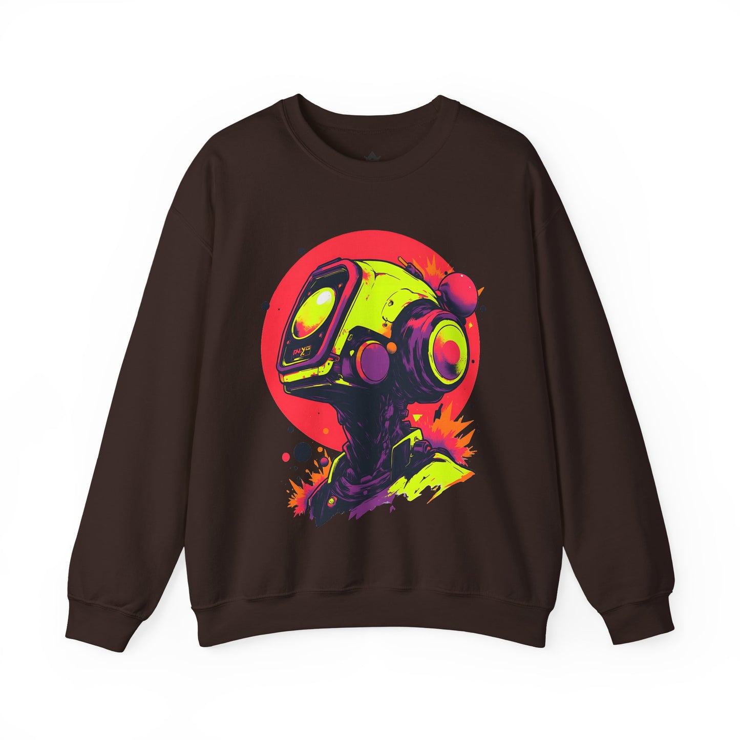 Unisex Heavy Blend™ Crewneck Sweatshirt | Y2K Abstract Robot T-Shirt Design