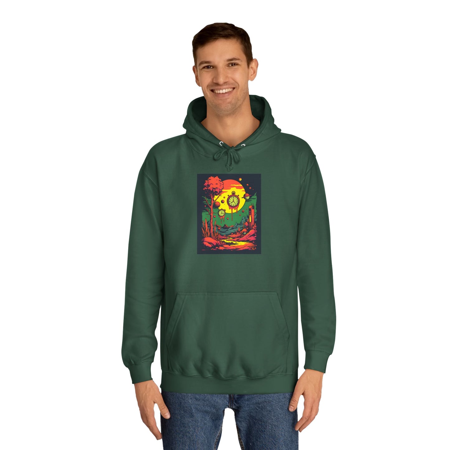 Unisex College Hoodie | Surreal Dripping Geometry