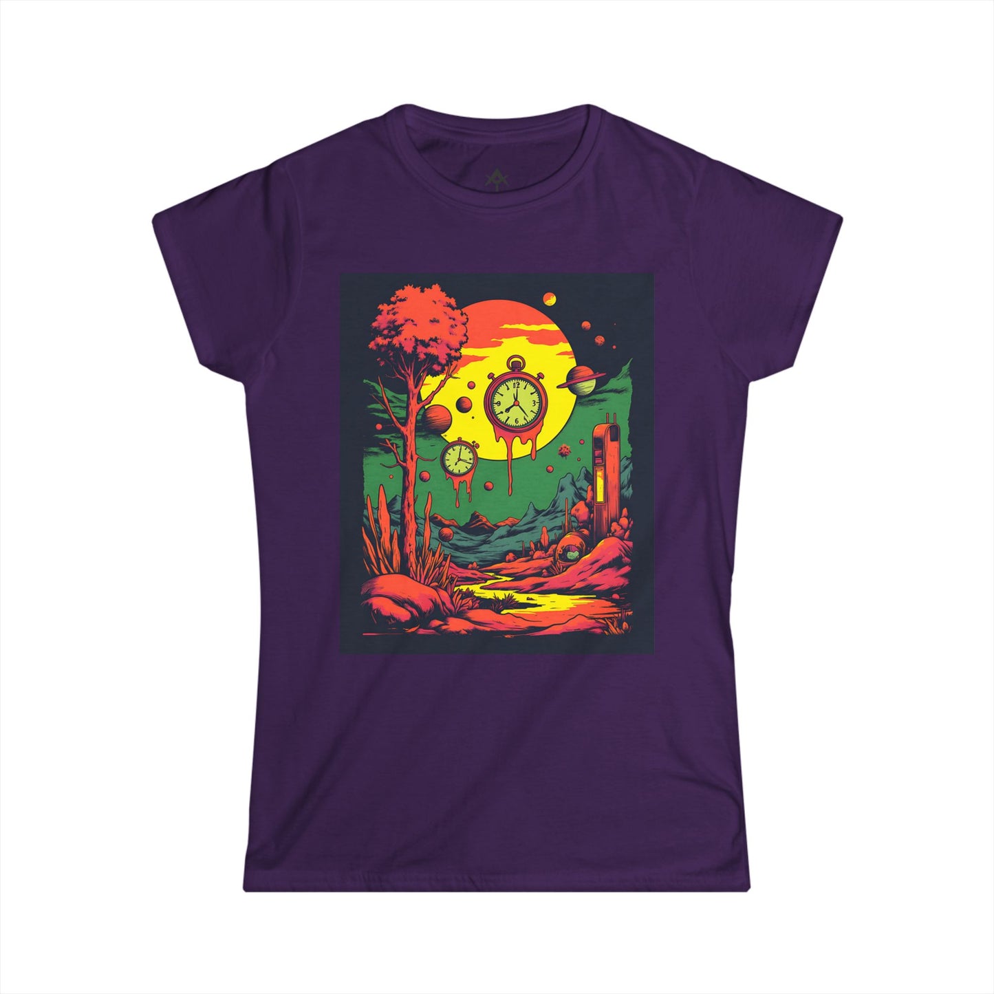 Women's Softstyle Tee | Surreal Dripping Geometry