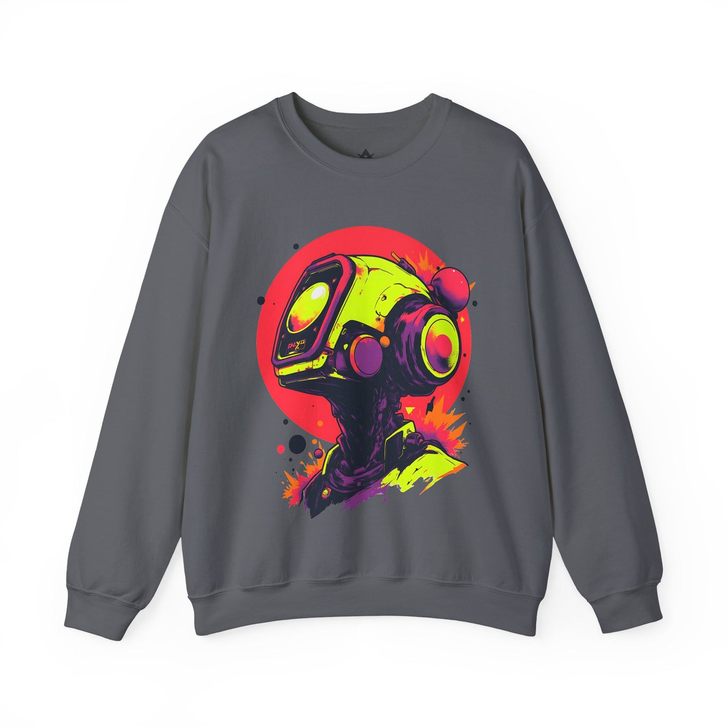 Unisex Heavy Blend™ Crewneck Sweatshirt | Y2K Abstract Robot T-Shirt Design