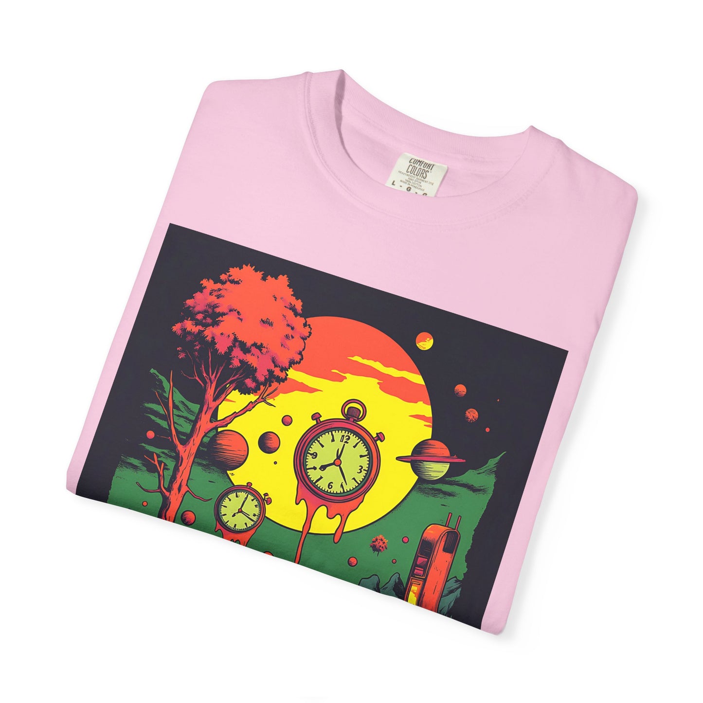 Unisex Garment-Dyed T-shirt | Surreal Dripping Geometry