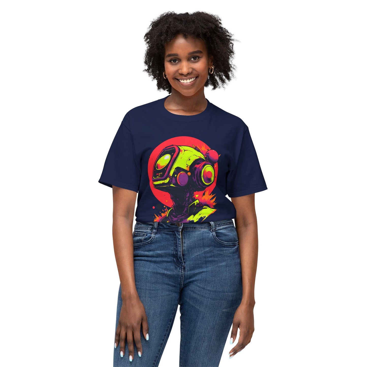 Unisex HD Cotton™ T-shirt | Y2K Abstract Robot T-Shirt Design
