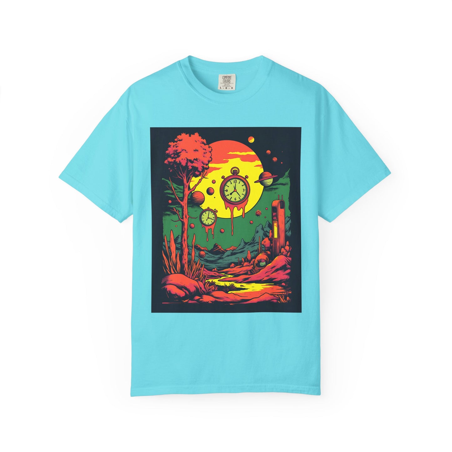Unisex Garment-Dyed T-shirt | Surreal Dripping Geometry