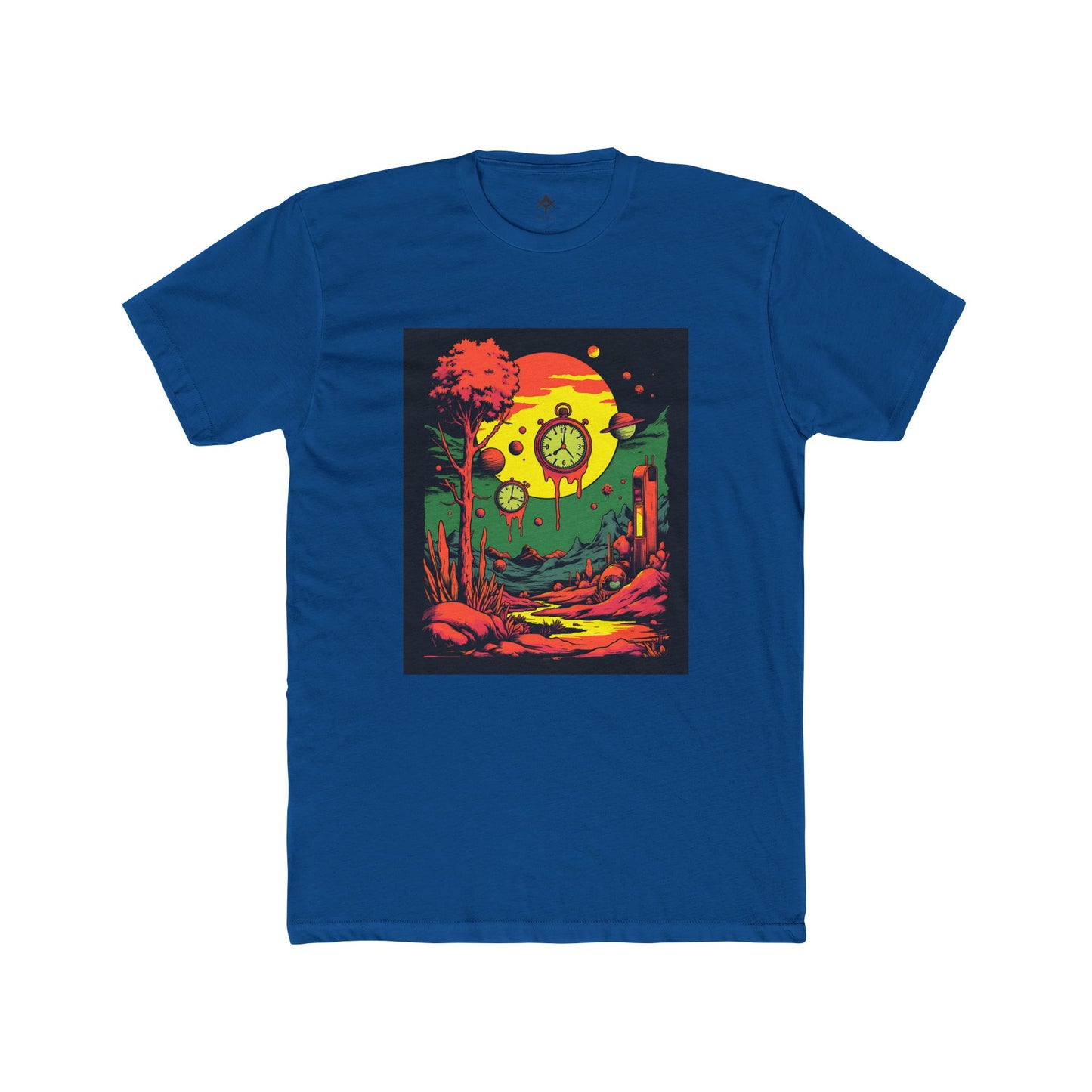 Unisex Cotton Crew Tee | Surreal Dripping Geometry