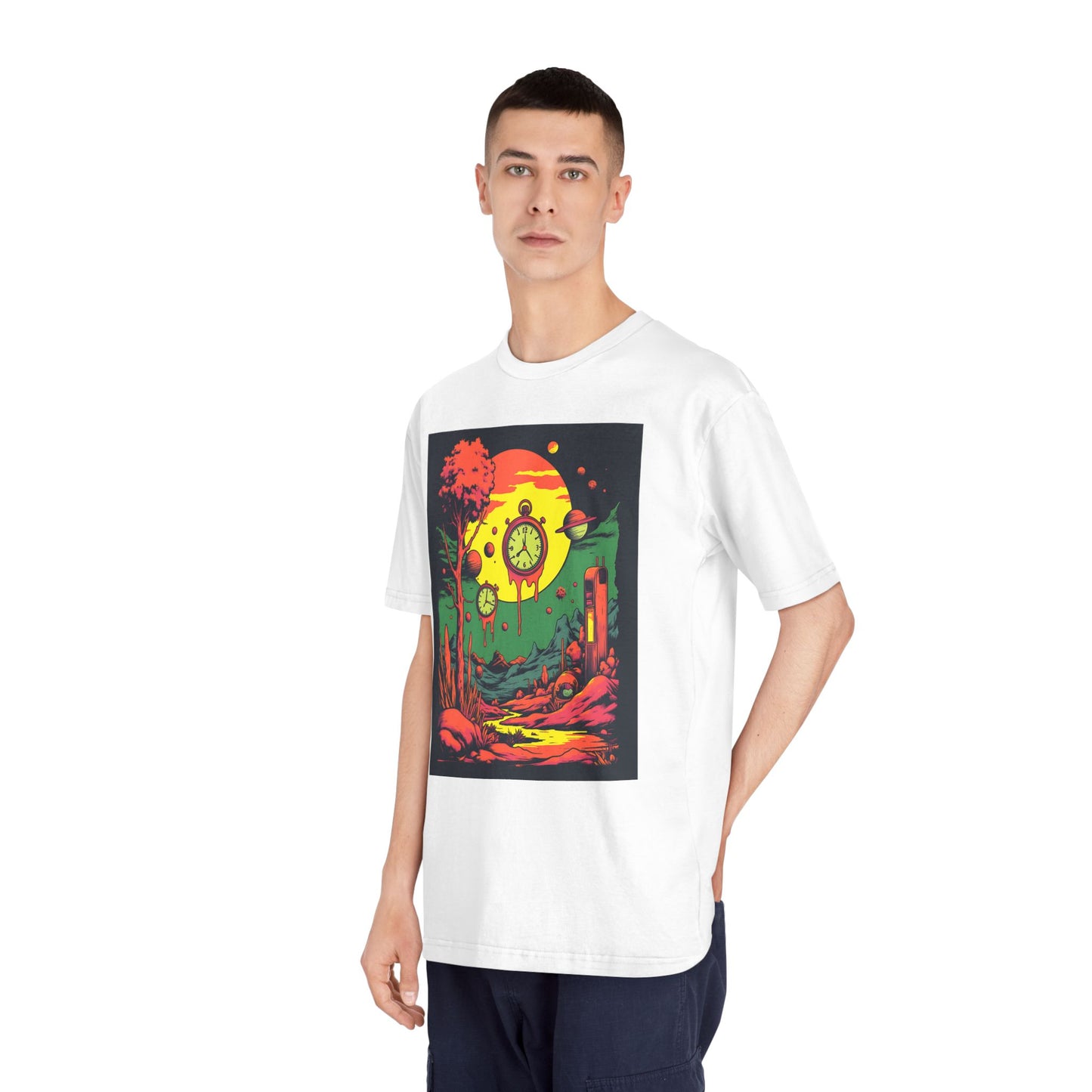 Unisex Classic Crewneck T-Shirt | Surreal Dripping Geometry