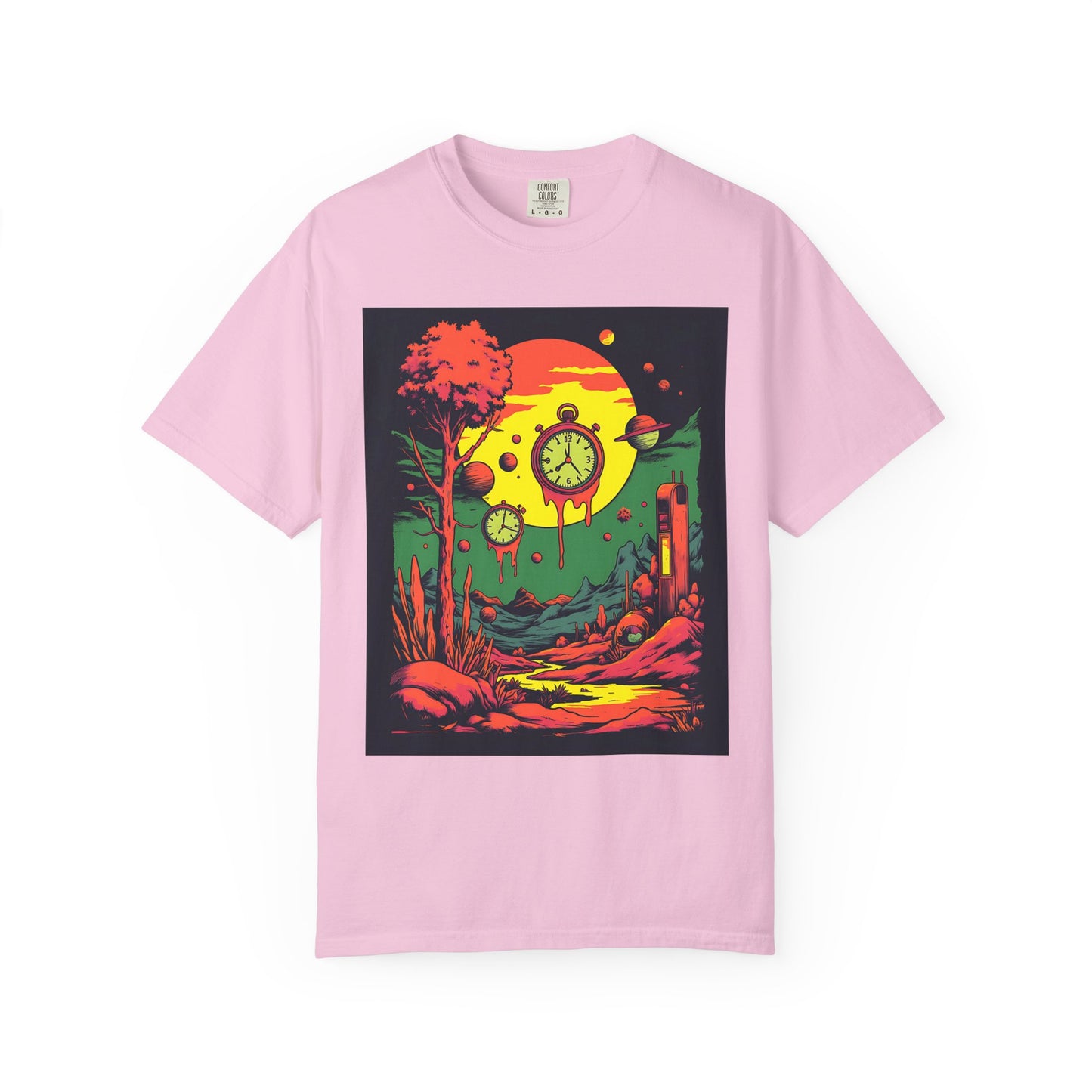 Unisex Garment-Dyed T-shirt | Surreal Dripping Geometry