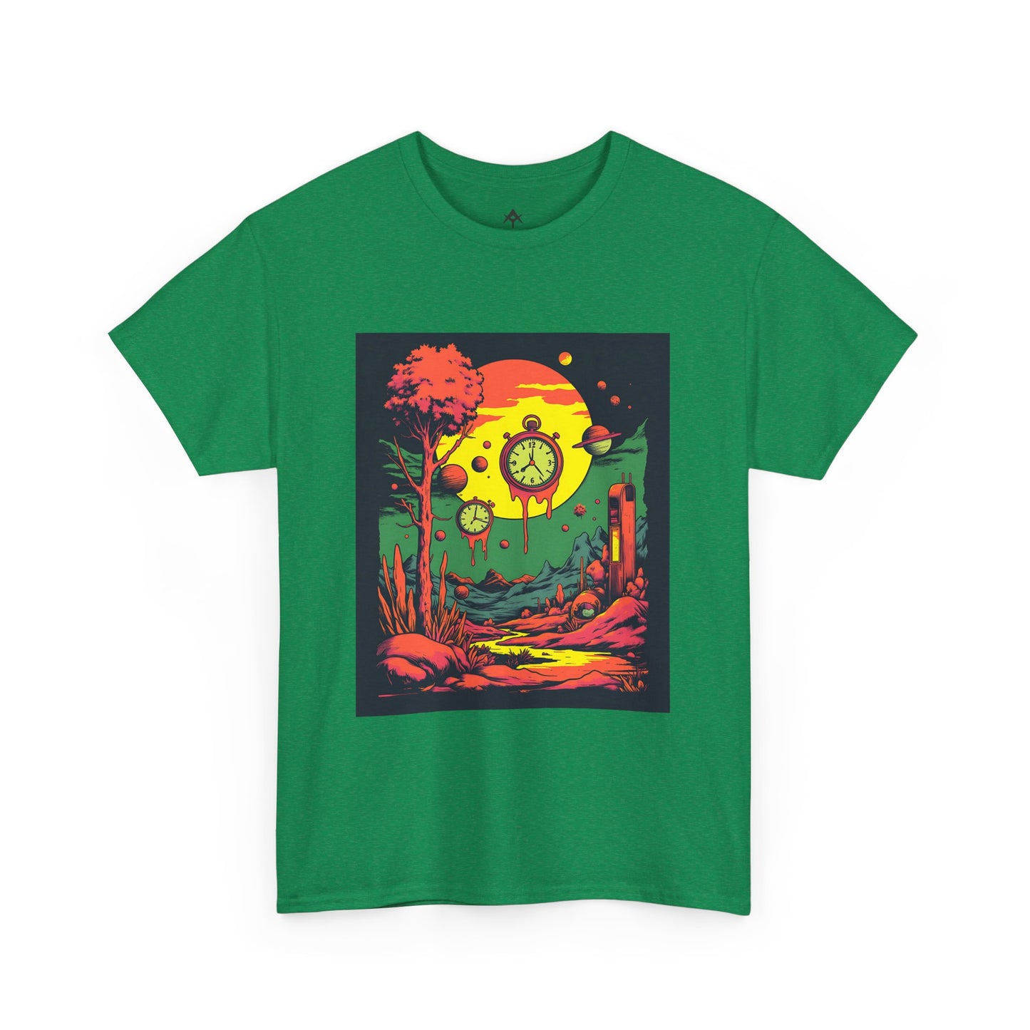 Unisex Heavy Cotton Tee | Surreal Dripping Geometry