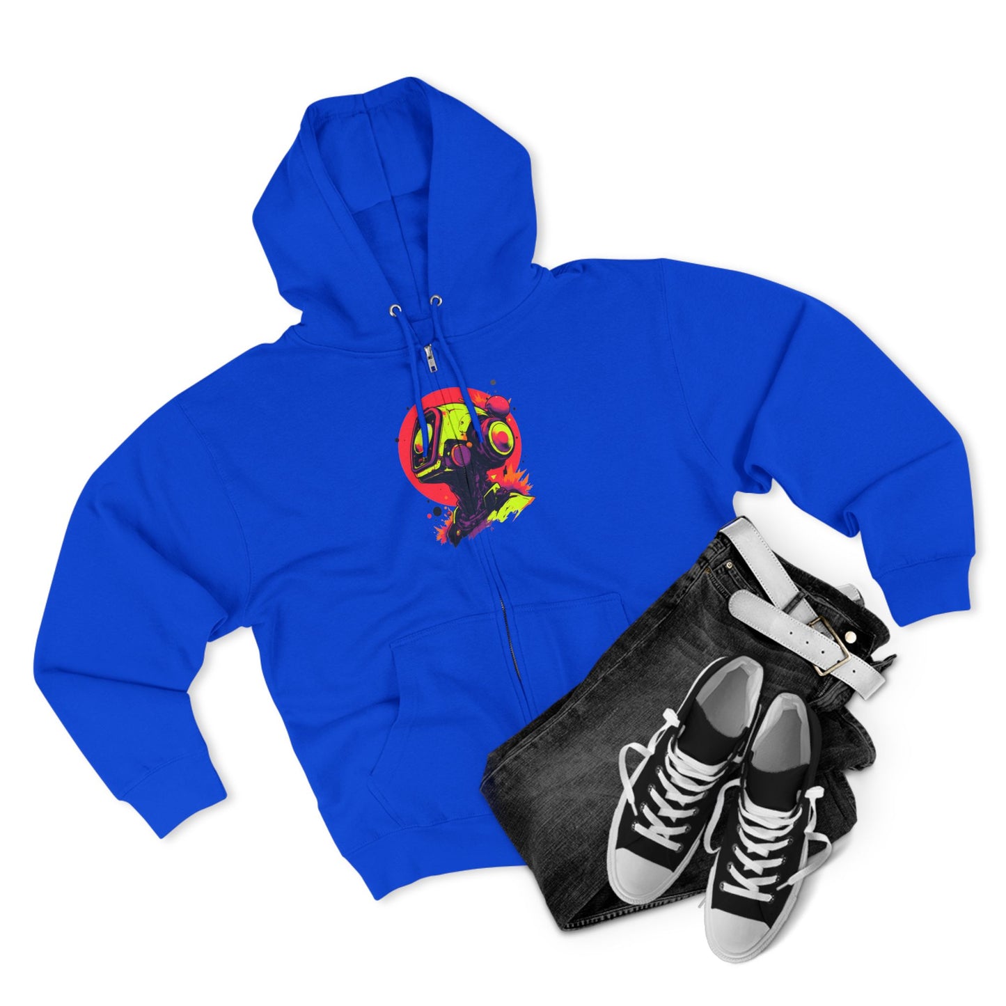 Unisex Zip Hoodie | Y2K Abstract Robot T-Shirt Design