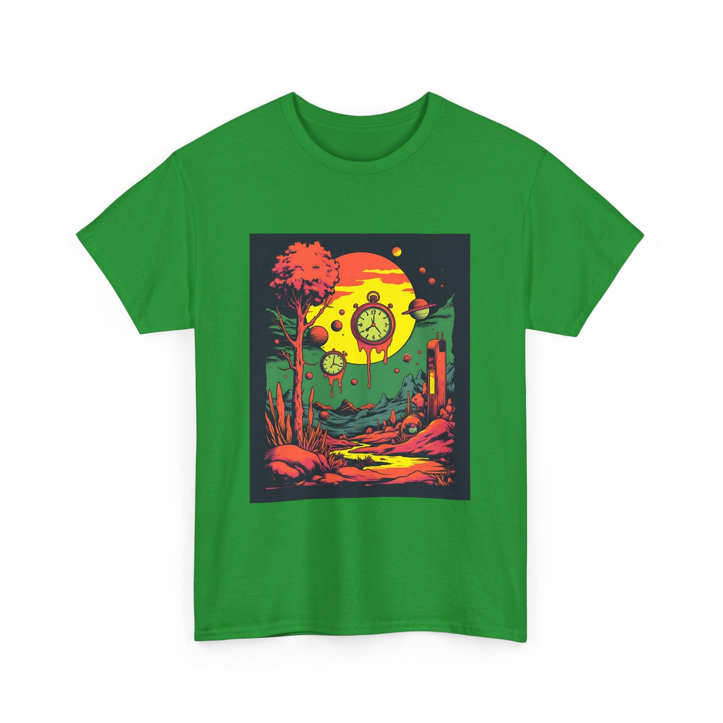 Unisex Heavy Cotton Tee | Surreal Dripping Geometry