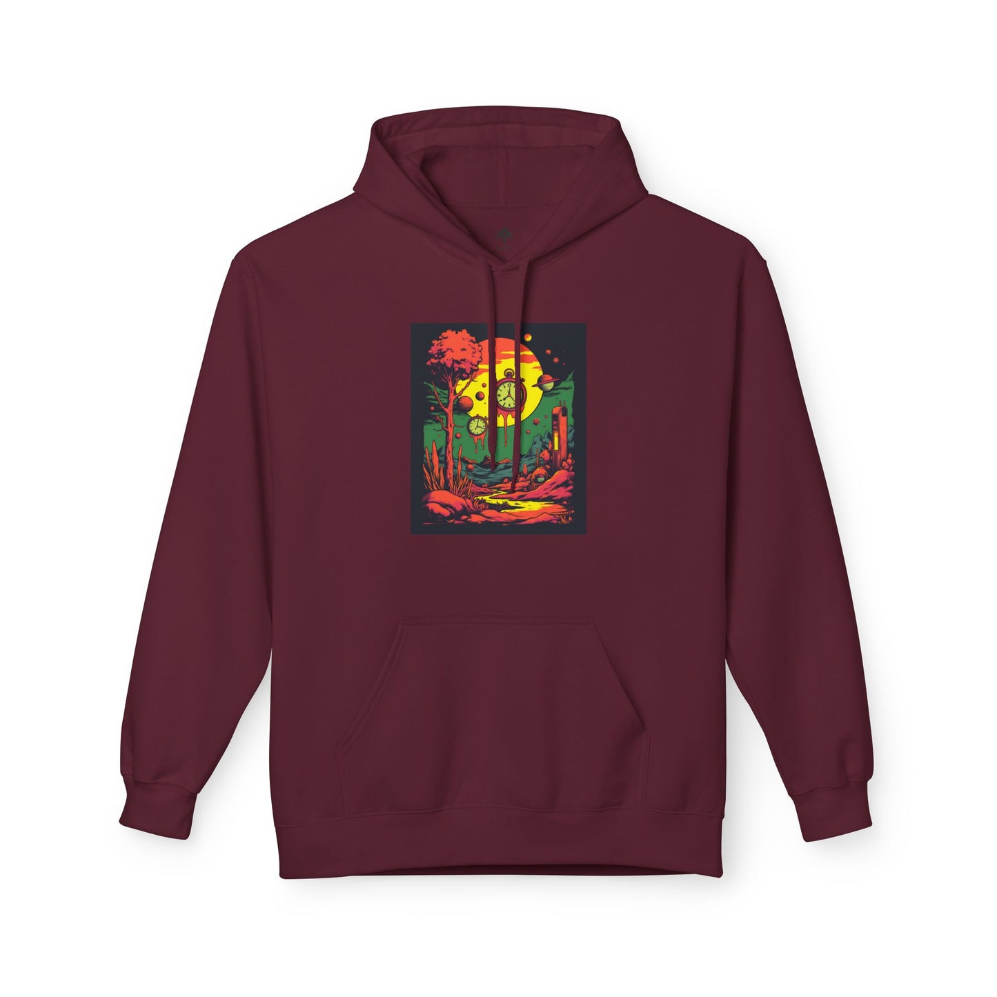 Unisex Midweight Softstyle Fleece Hoodie | Surreal Dripping Geometry