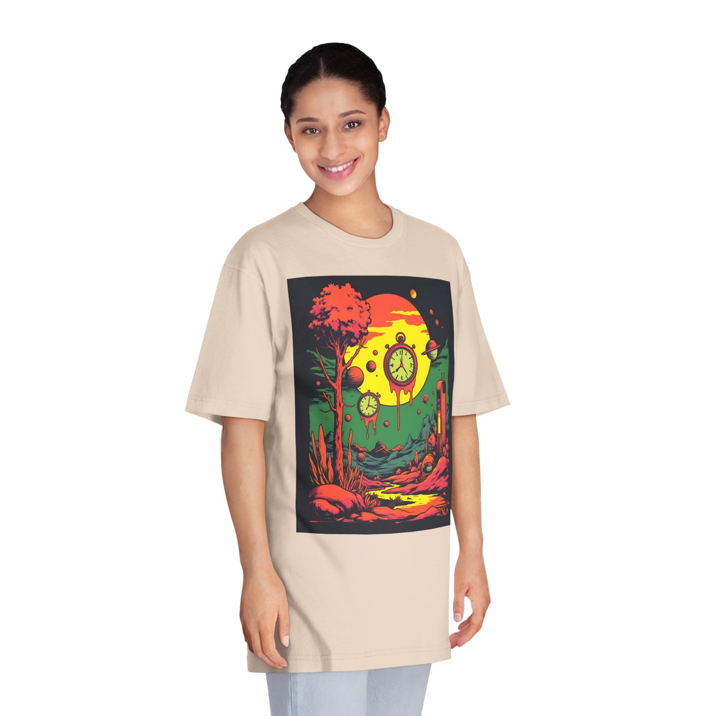 Unisex Classic Crewneck T-Shirt | Surreal Dripping Geometry