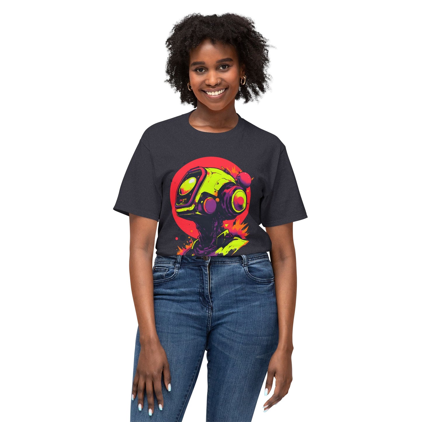 Unisex HD Cotton™ T-shirt | Y2K Abstract Robot T-Shirt Design