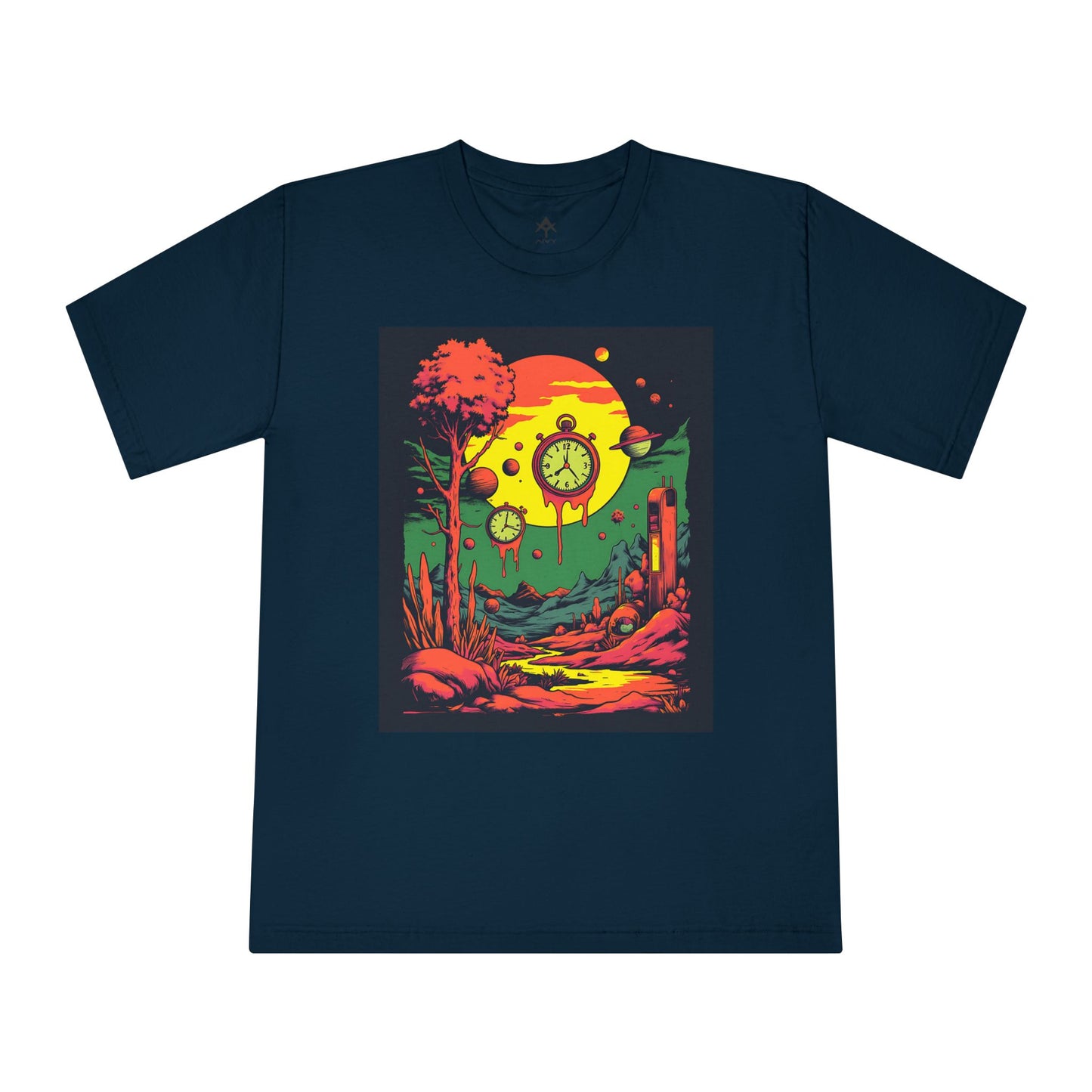 Unisex Classic Crewneck T-Shirt | Surreal Dripping Geometry