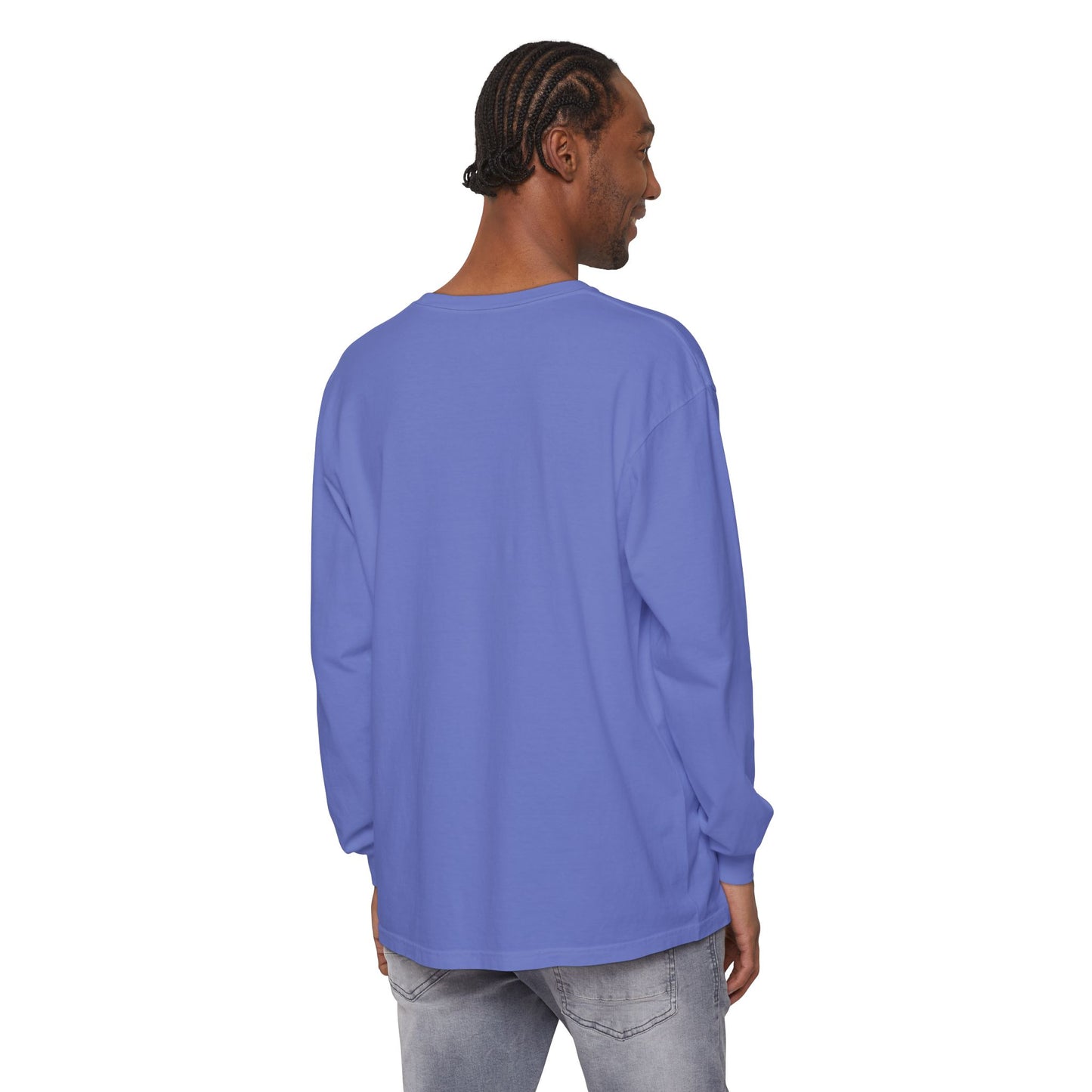Unisex Garment-dyed Long Sleeve T-Shirt | Surreal Dripping Geometry