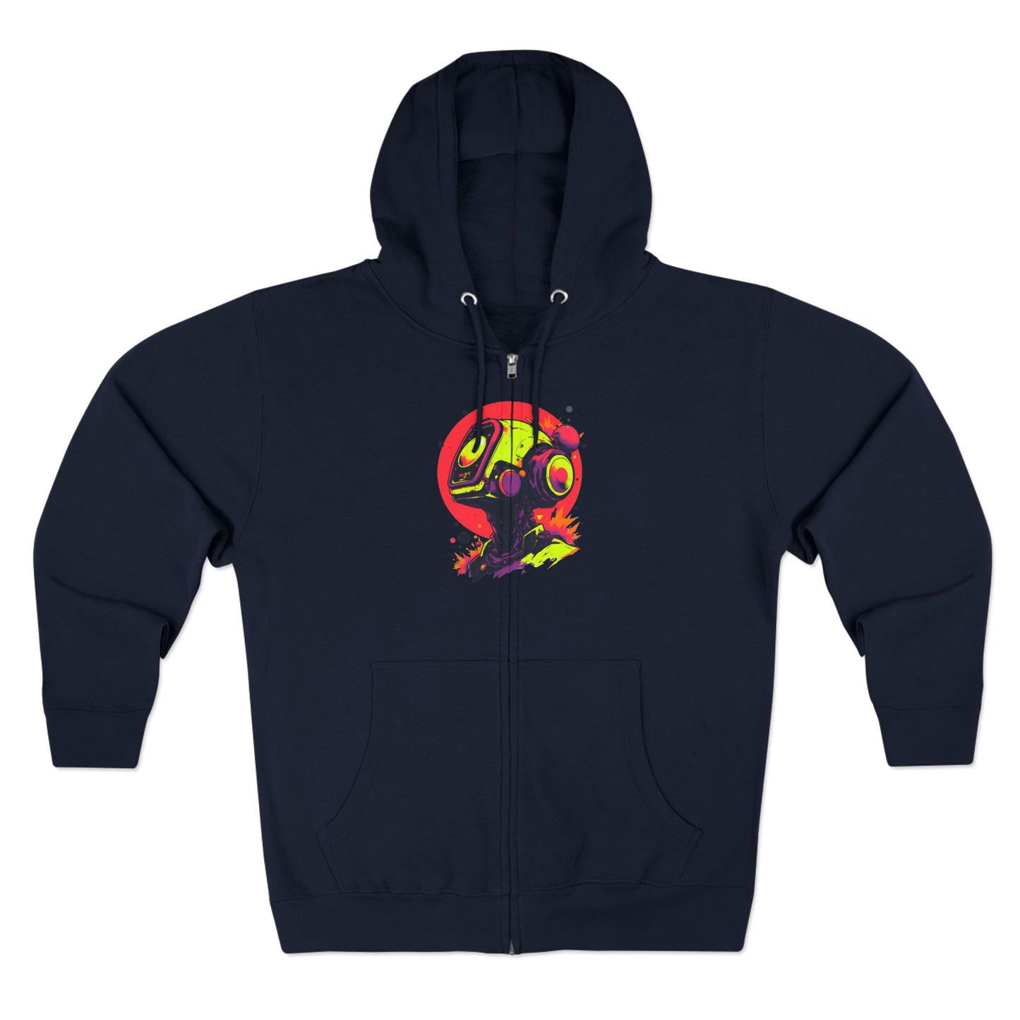 Unisex Zip Hoodie | Y2K Abstract Robot T-Shirt Design