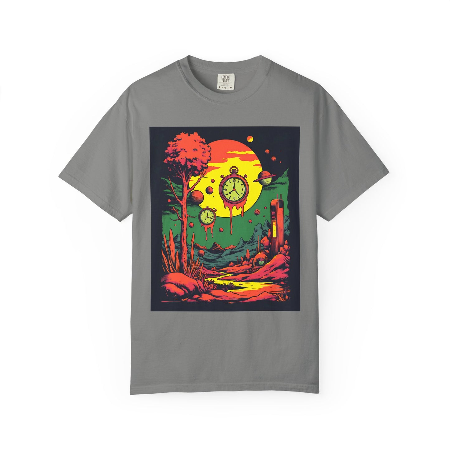Unisex Garment-Dyed T-shirt | Surreal Dripping Geometry