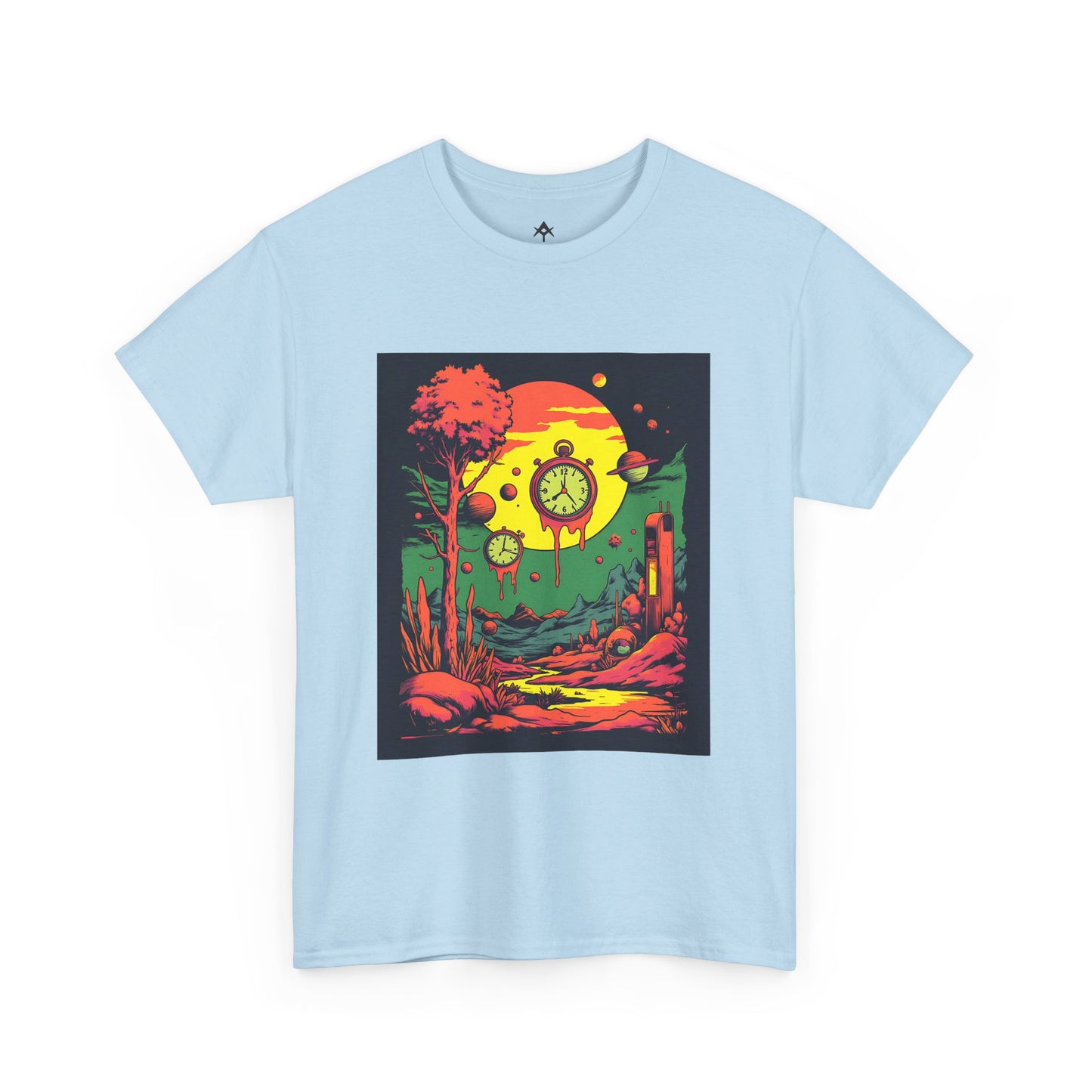 Unisex Heavy Cotton Tee | Surreal Dripping Geometry