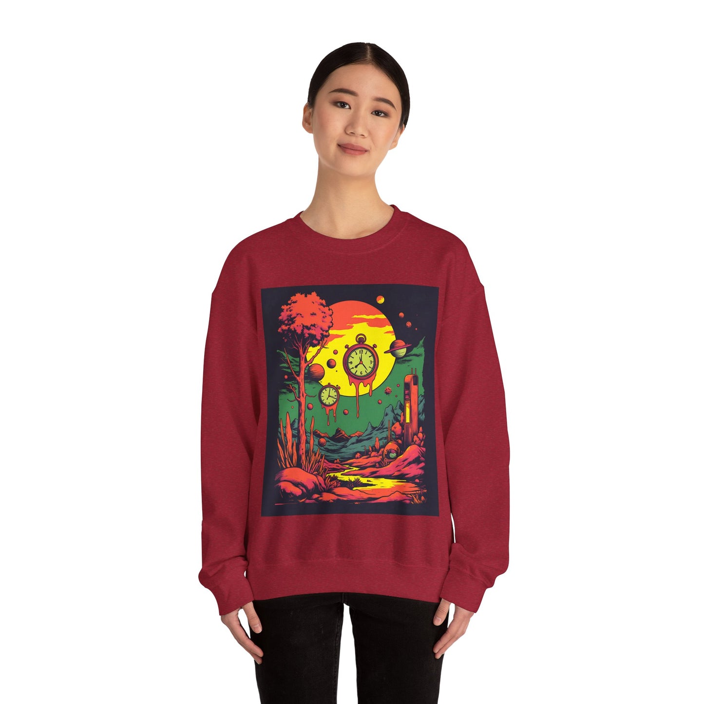 Unisex Heavy Blend™ Crewneck Sweatshirt | Surreal Dripping Geometry