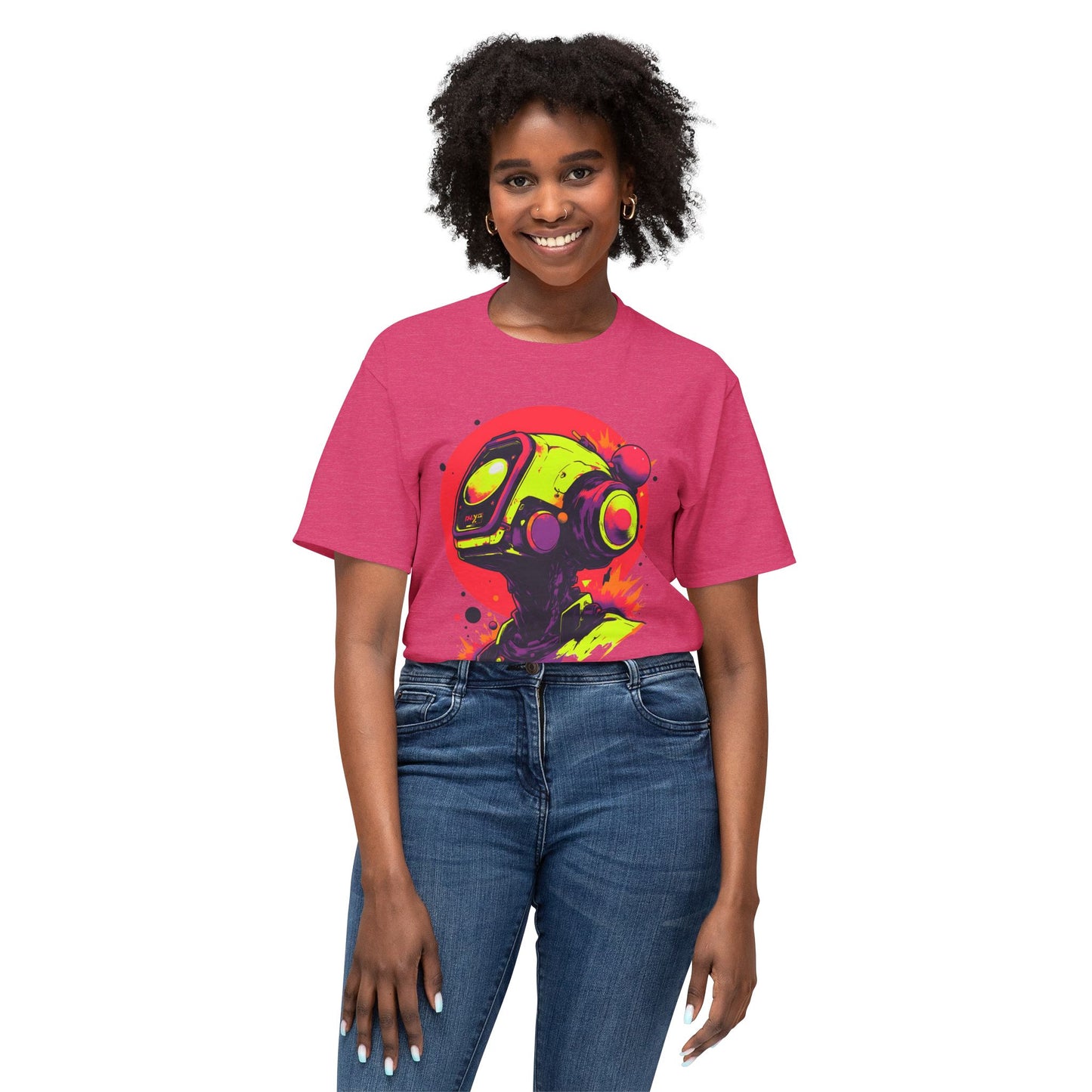 Unisex HD Cotton™ T-shirt | Y2K Abstract Robot T-Shirt Design