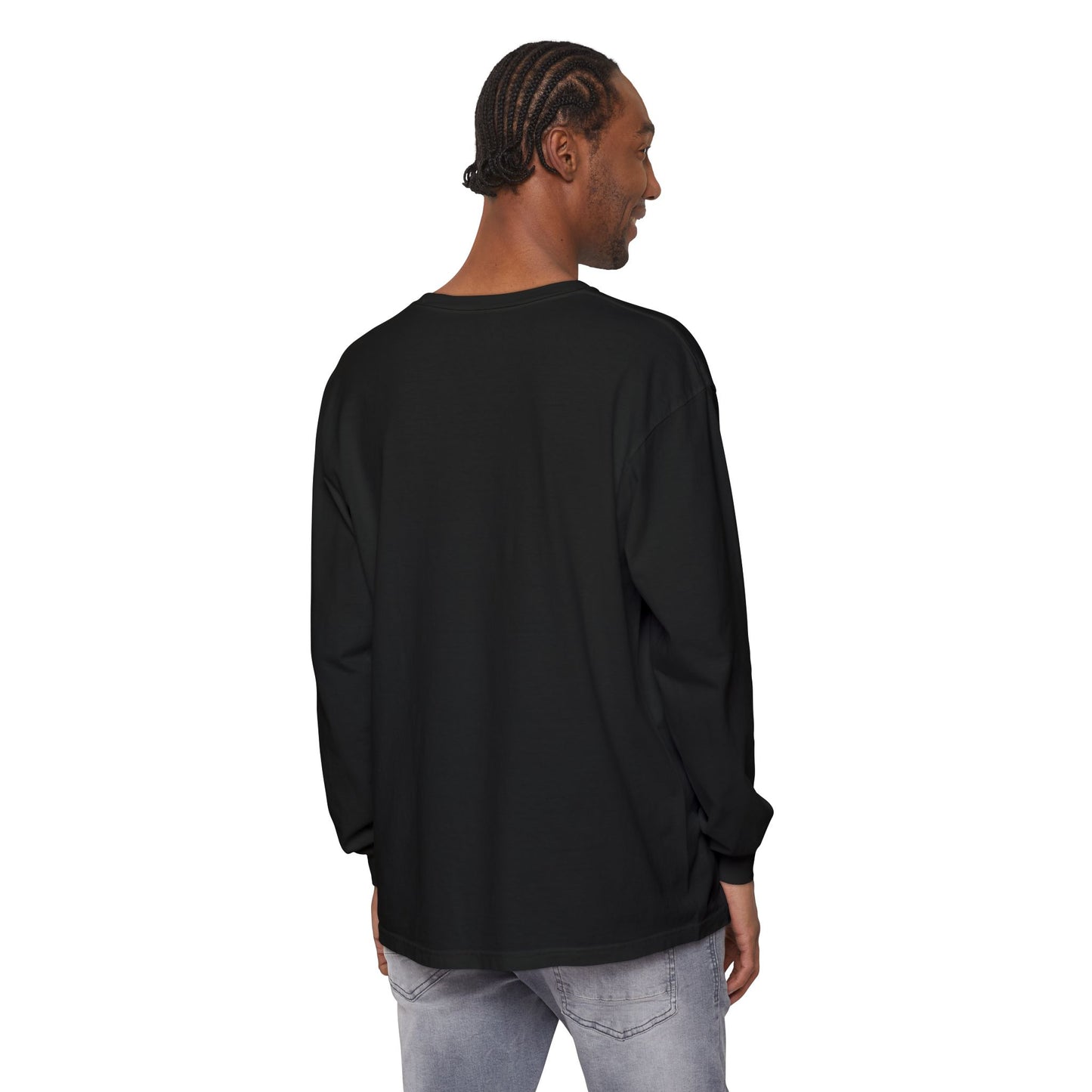 Unisex Garment-dyed Long Sleeve T-Shirt | Surreal Dripping Geometry