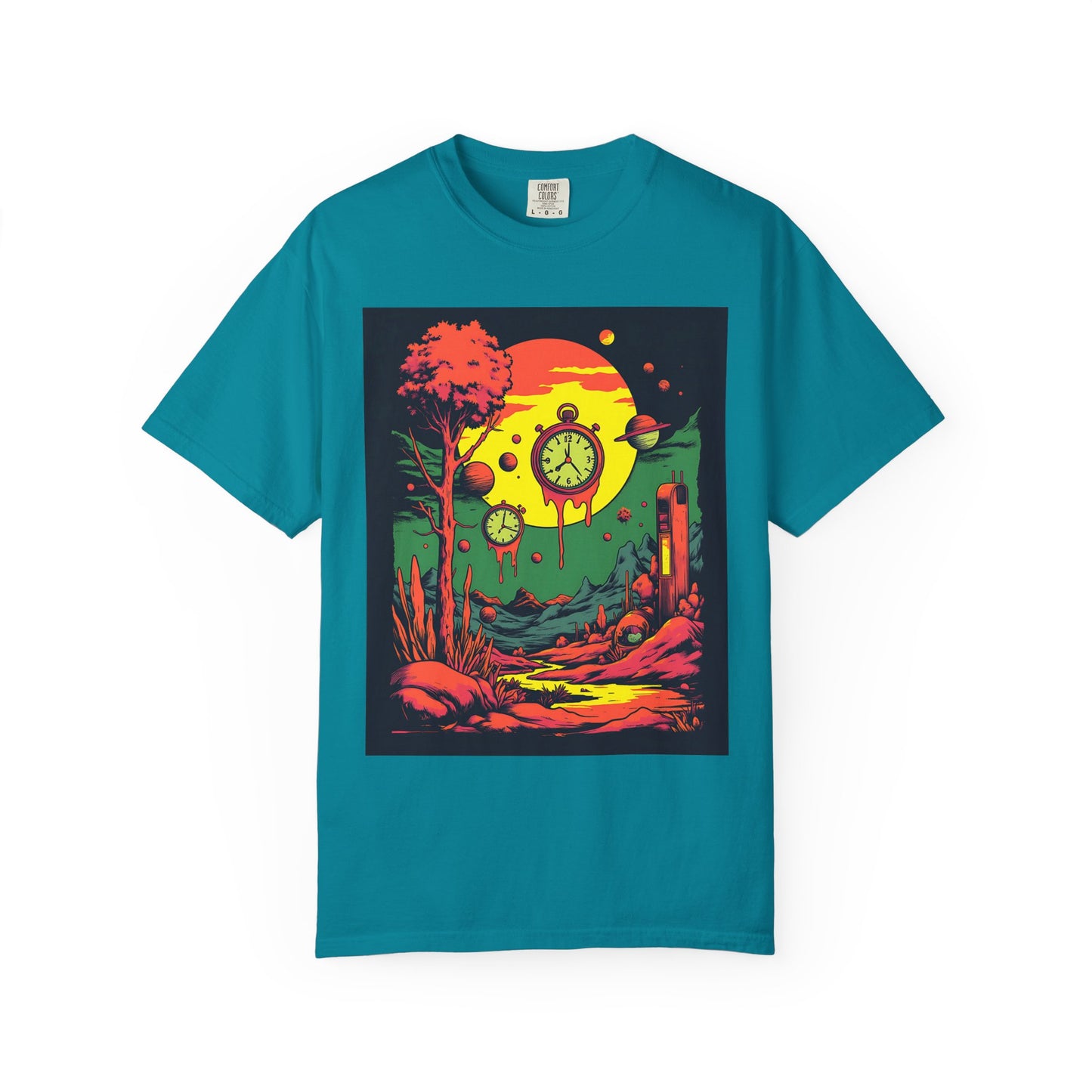 Unisex Garment-Dyed T-shirt | Surreal Dripping Geometry