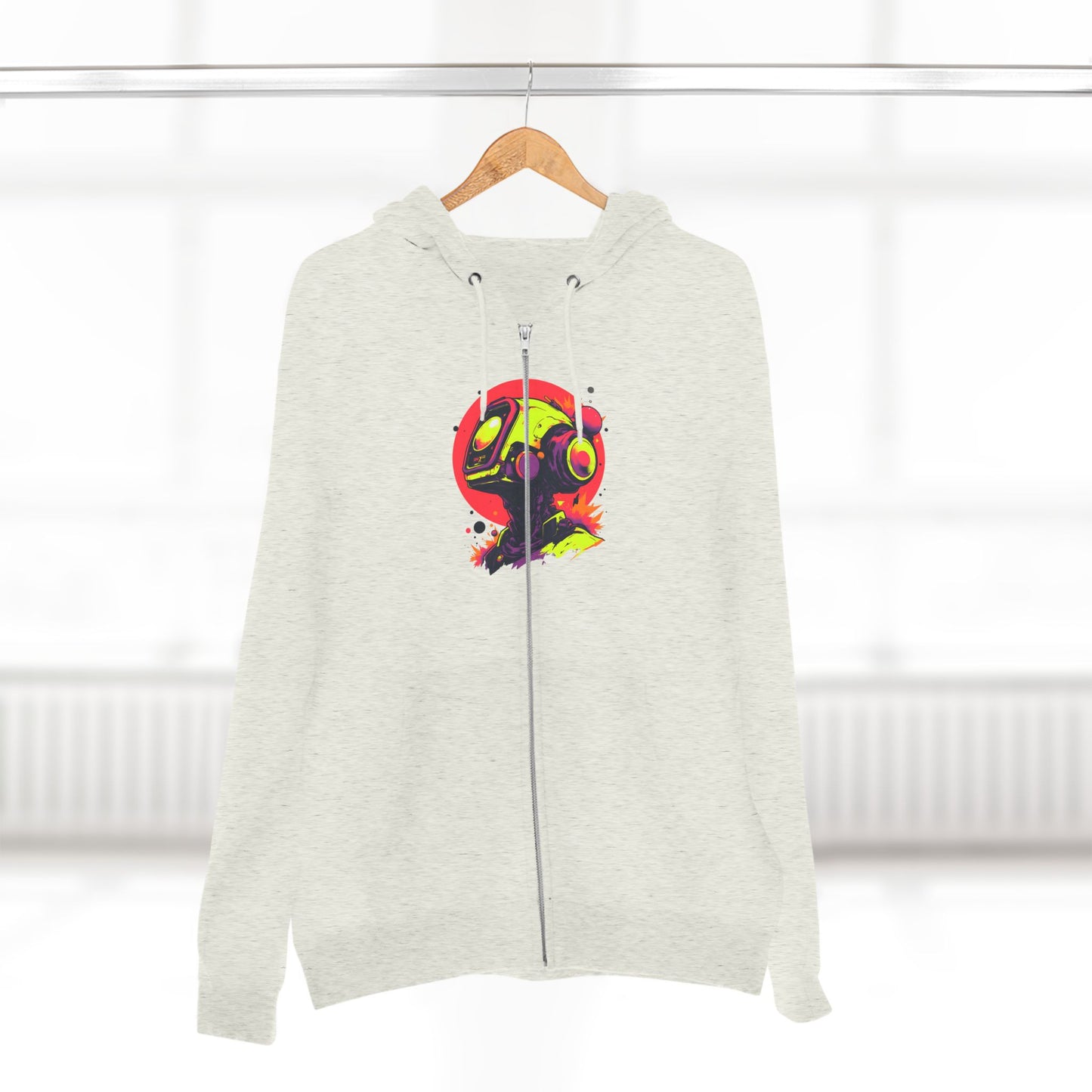 Unisex Zip Hoodie | Y2K Abstract Robot T-Shirt Design