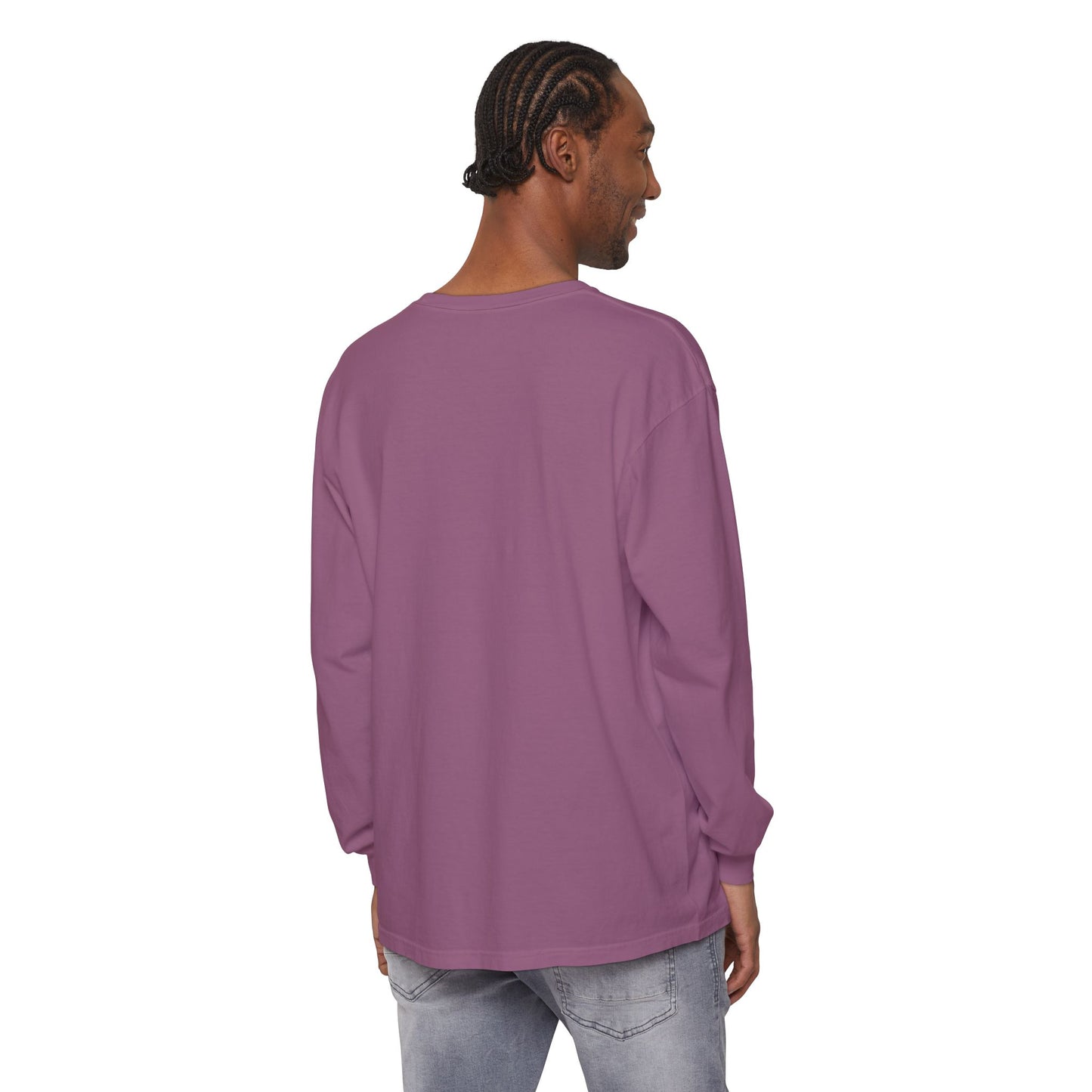 Unisex Garment-dyed Long Sleeve T-Shirt | Surreal Dripping Geometry