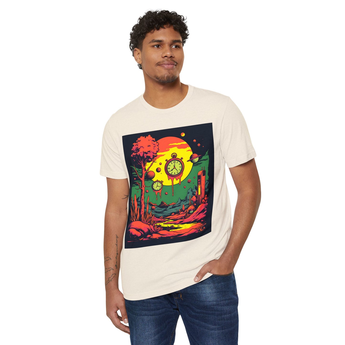 Unisex Recycled Organic T-Shirt | Surreal Dripping Geometry