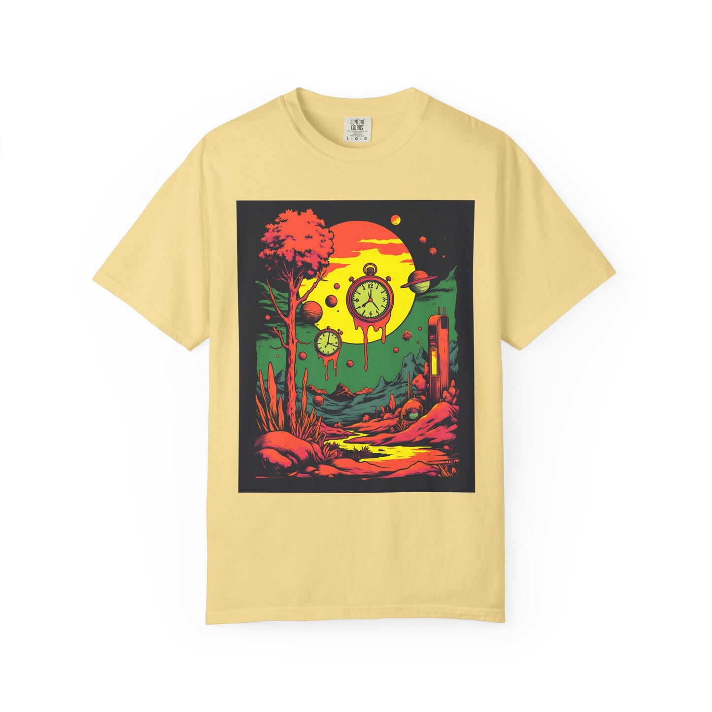 Unisex Garment-Dyed T-shirt | Surreal Dripping Geometry