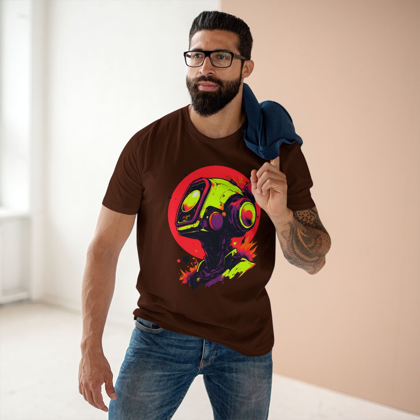 Adult Staple Tee | Y2K Abstract Robot T-Shirt Design